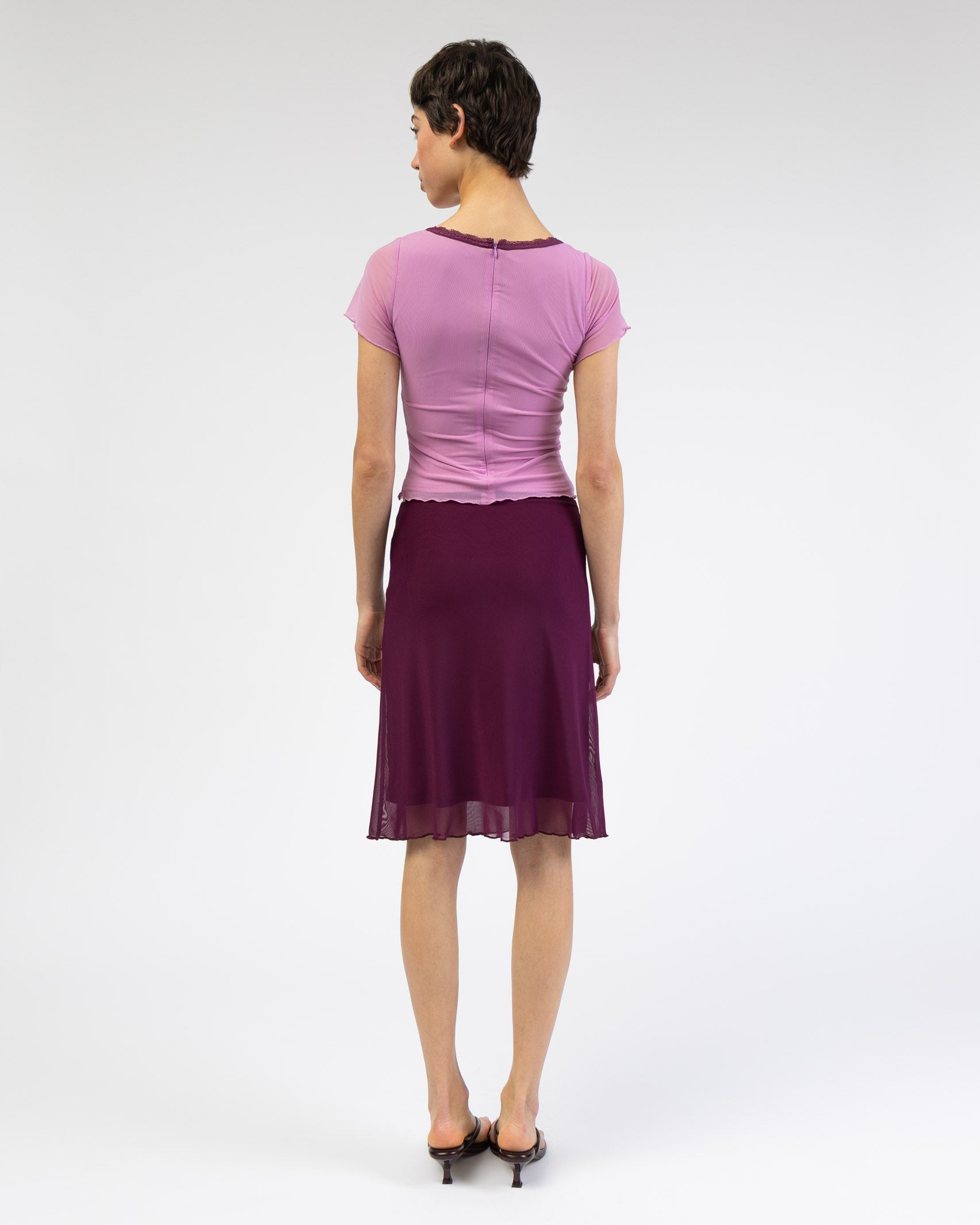 Duo Mesh Shirt mit Spitzendetails