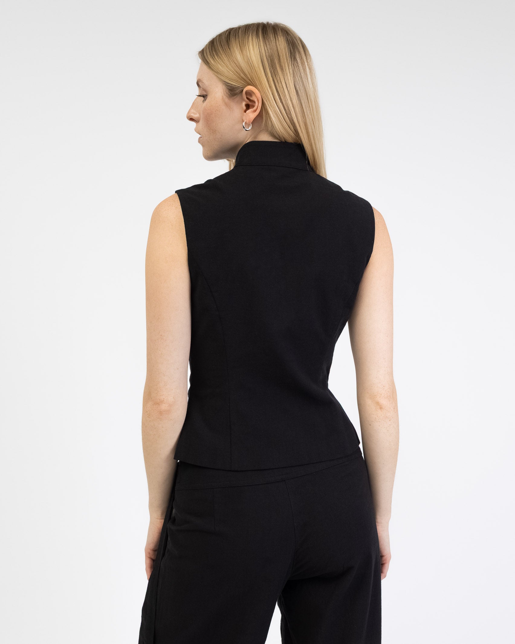 Zip-Weste mit Stehkragen