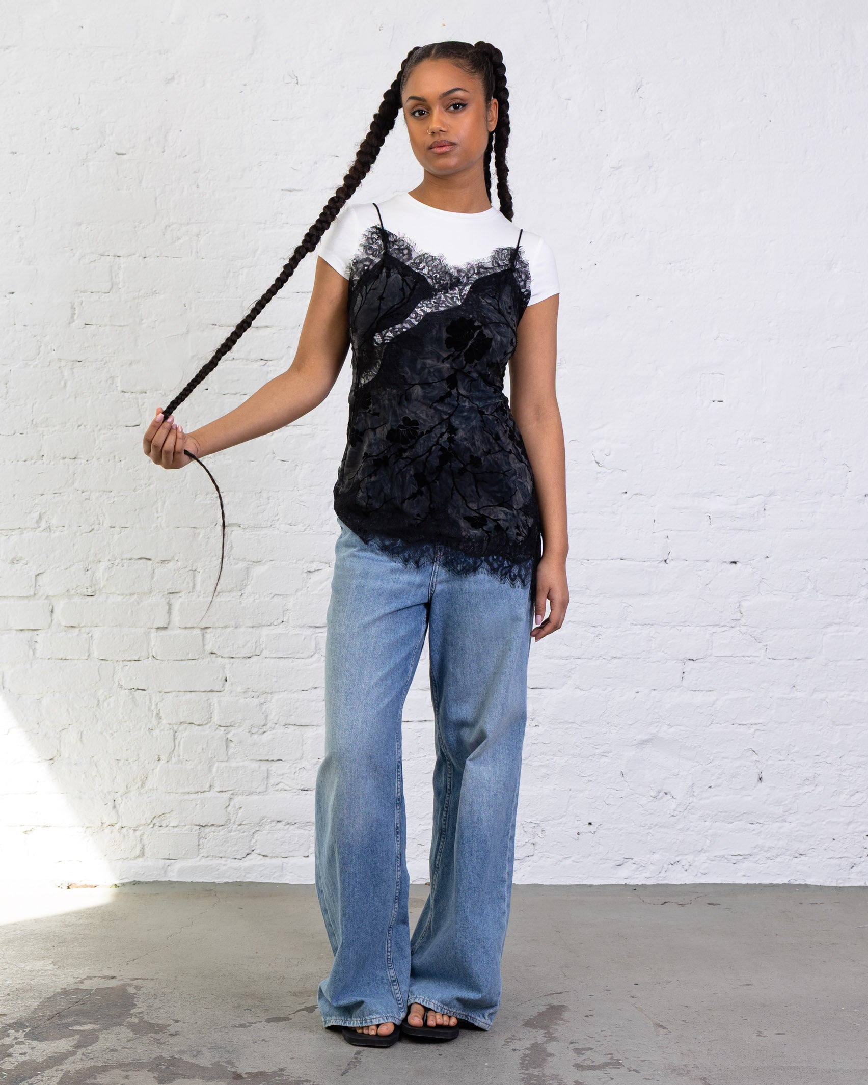 Asymmetrisches Top mit Blumenprint