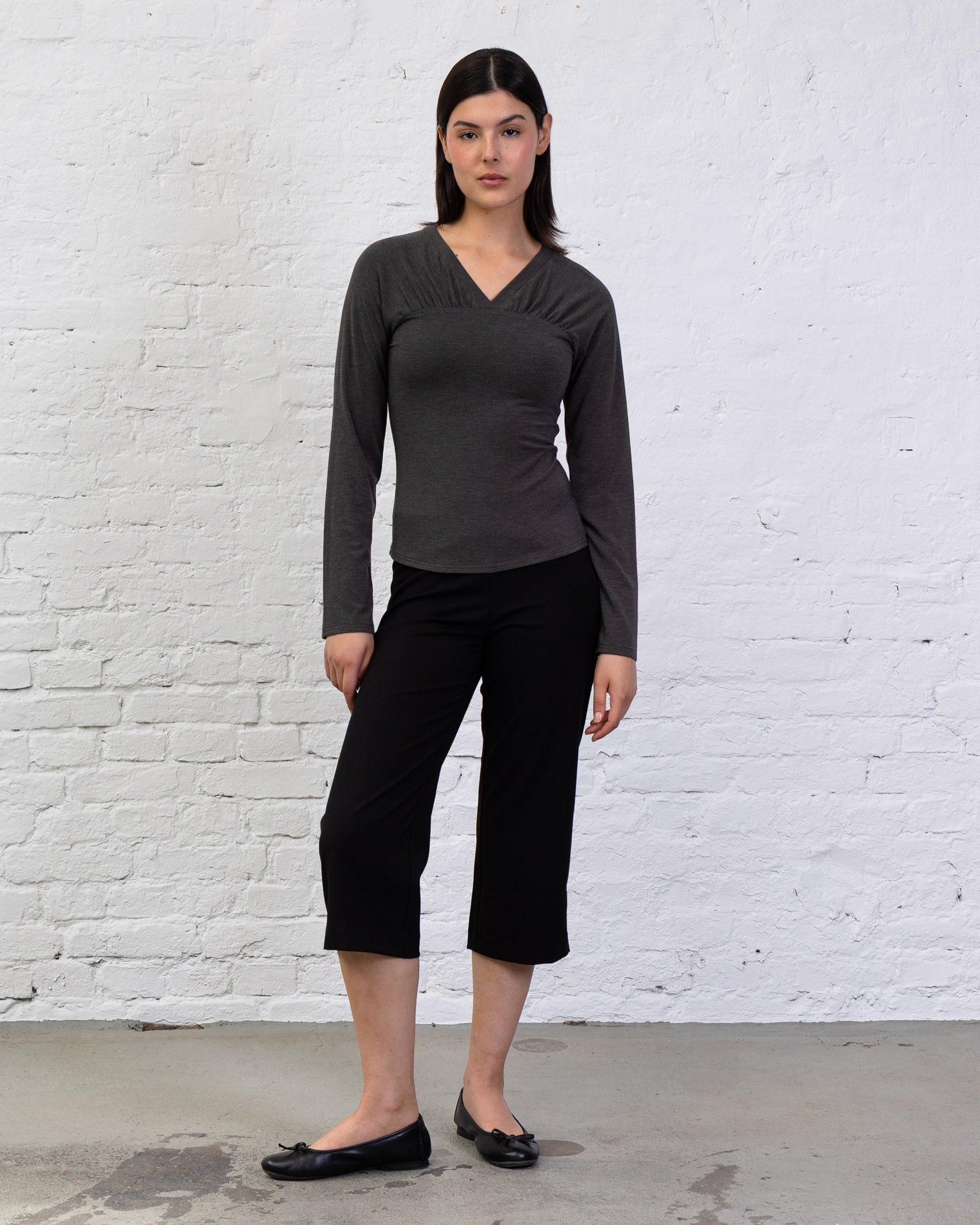 Langarmshirt mit Raffung