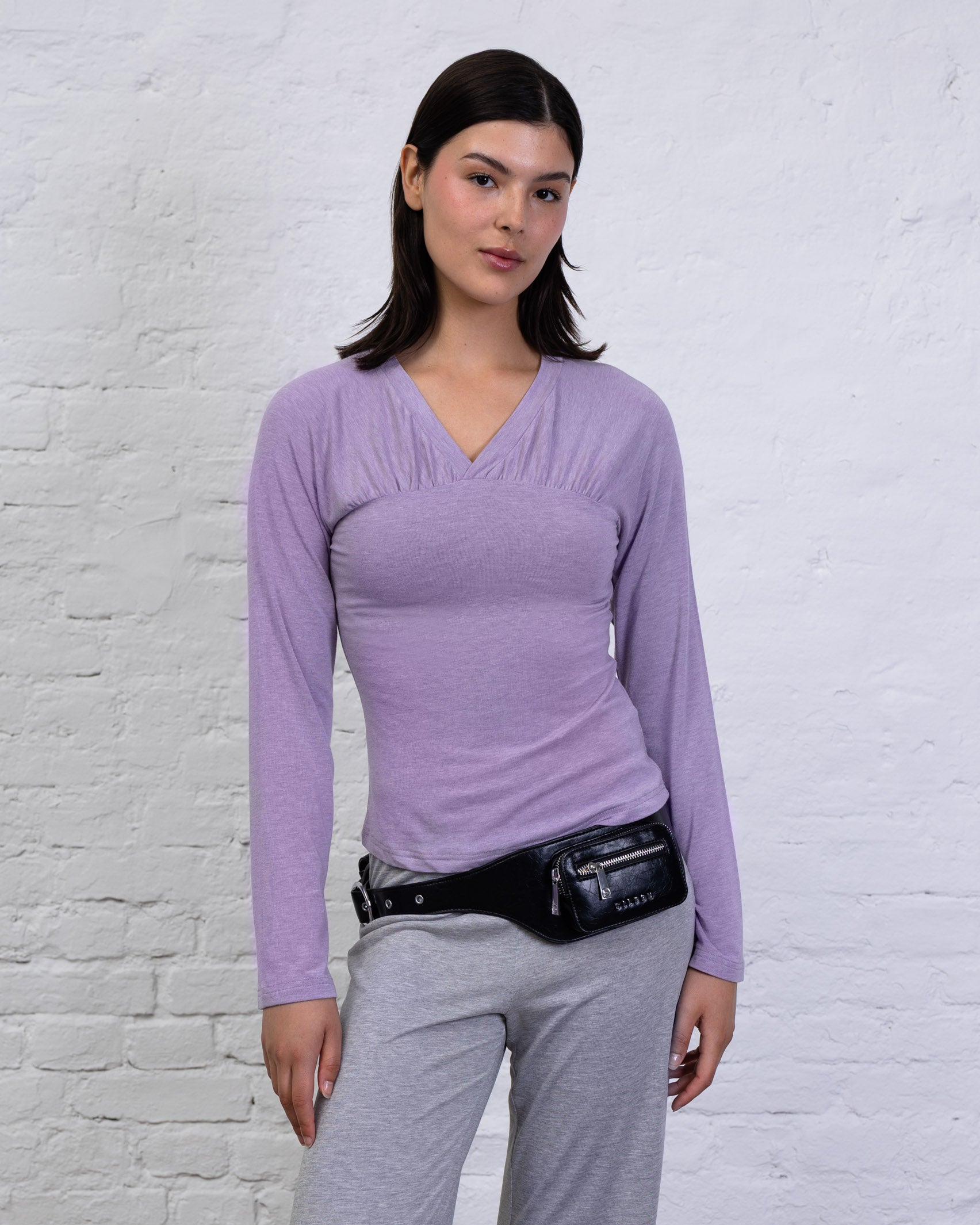 Langarmshirt mit Raffung