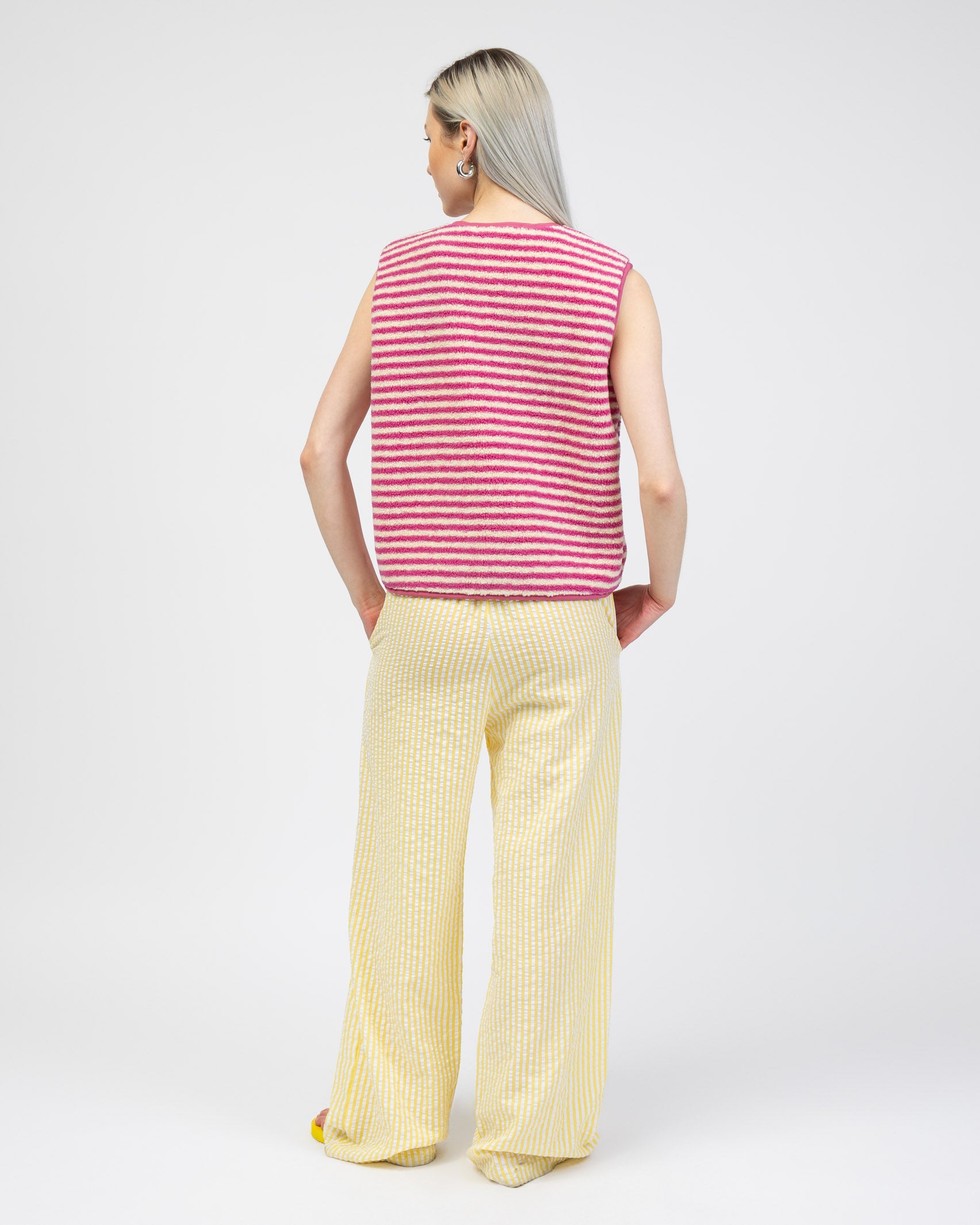 Teddyweste mit Streifenprint