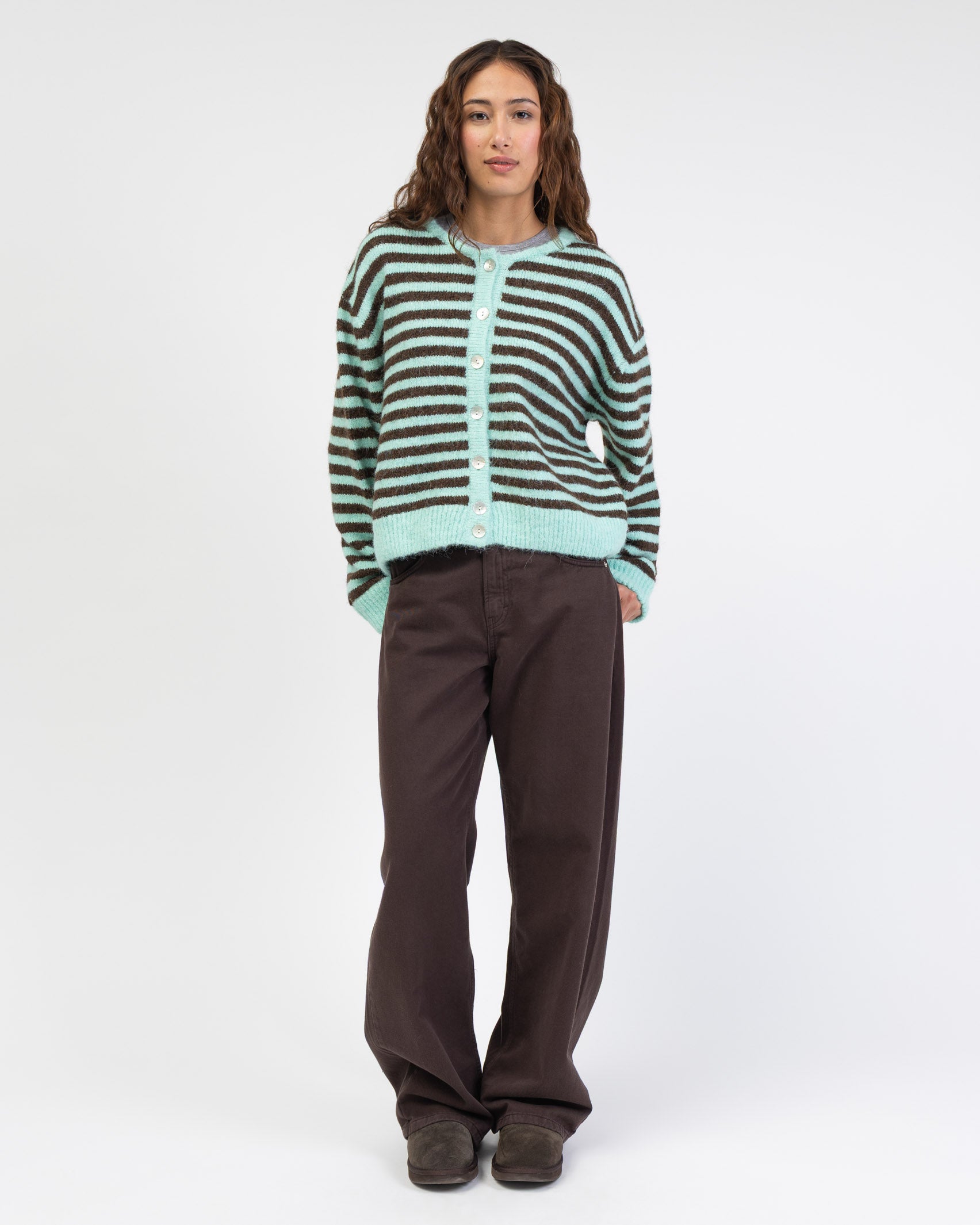 Strickjacke mit Streifen