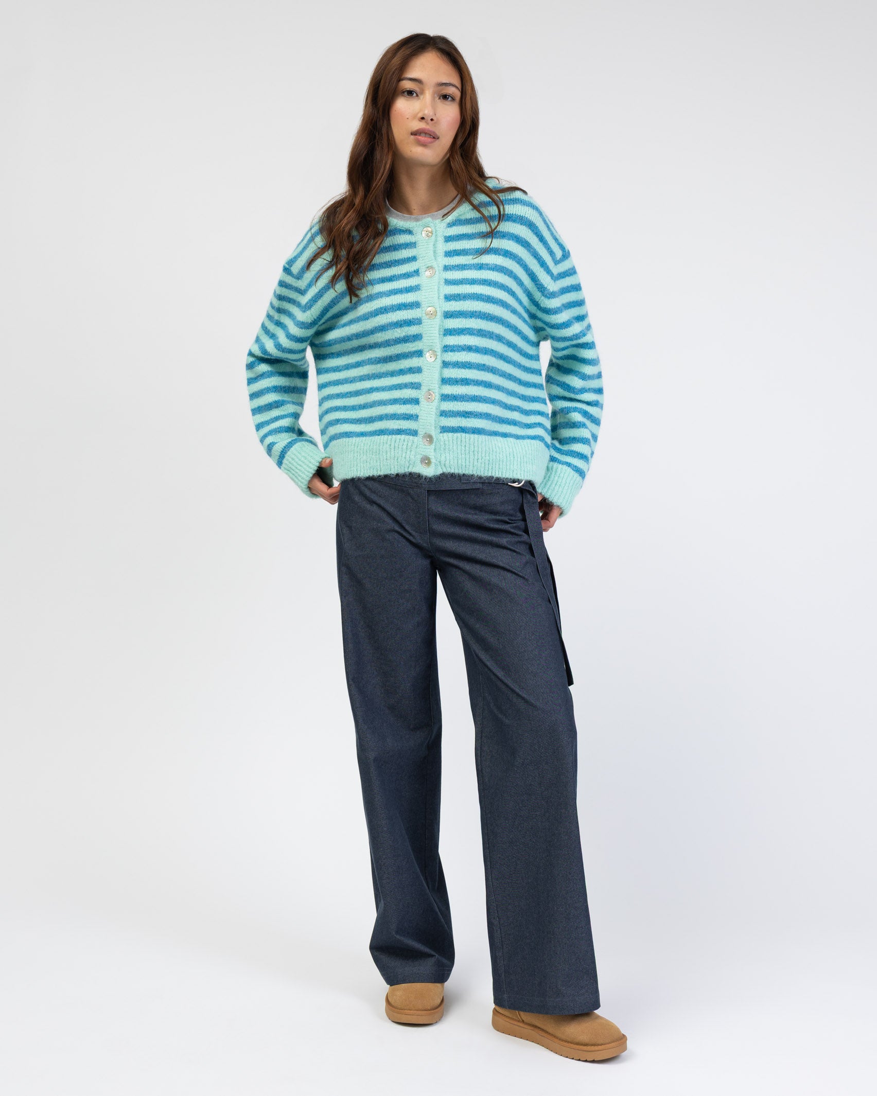 Strickjacke mit Streifen