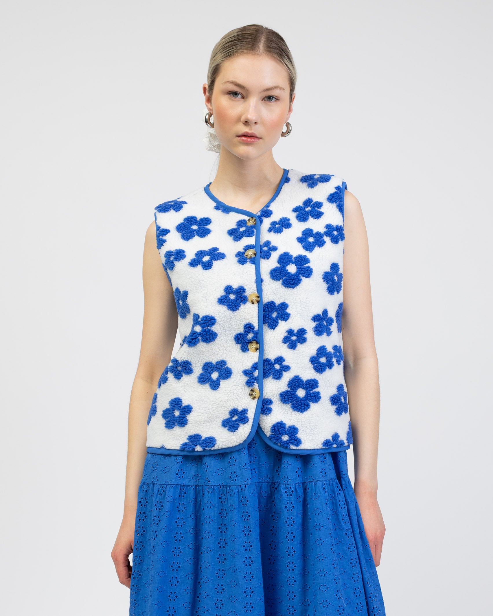 Teddy Weste mit Blumenprint