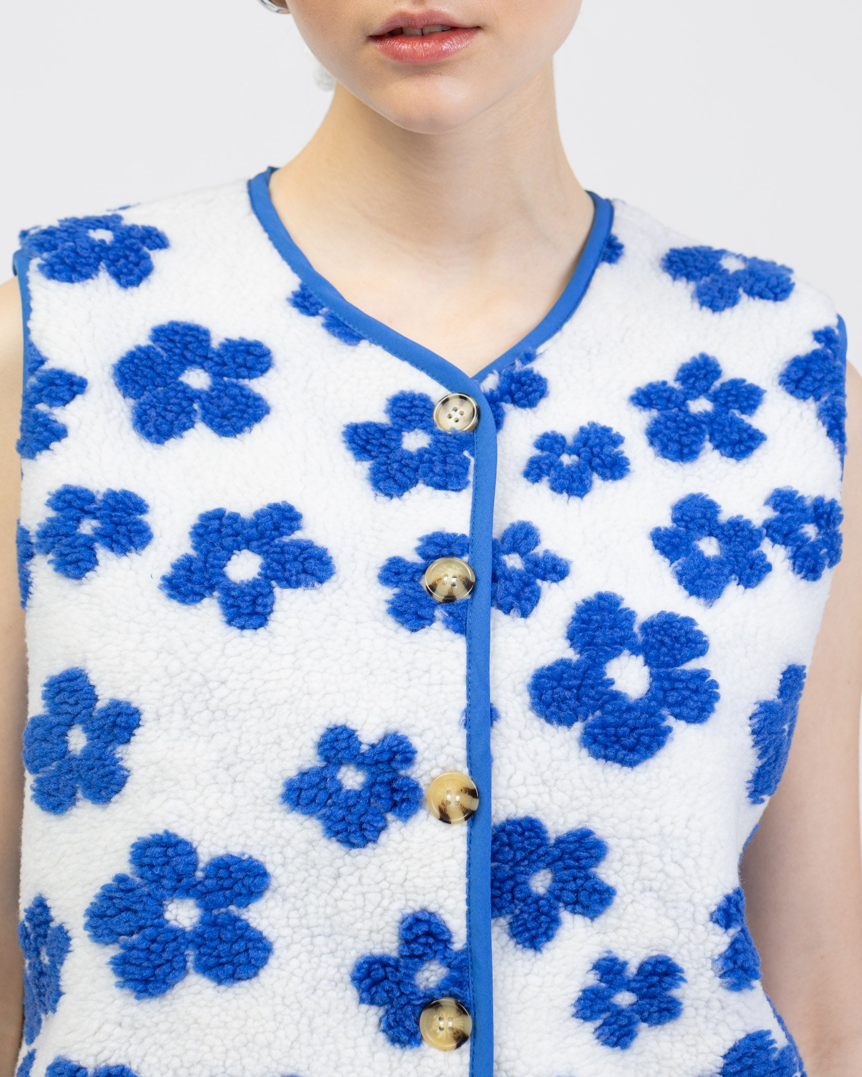 Teddy Weste mit Blumenprint