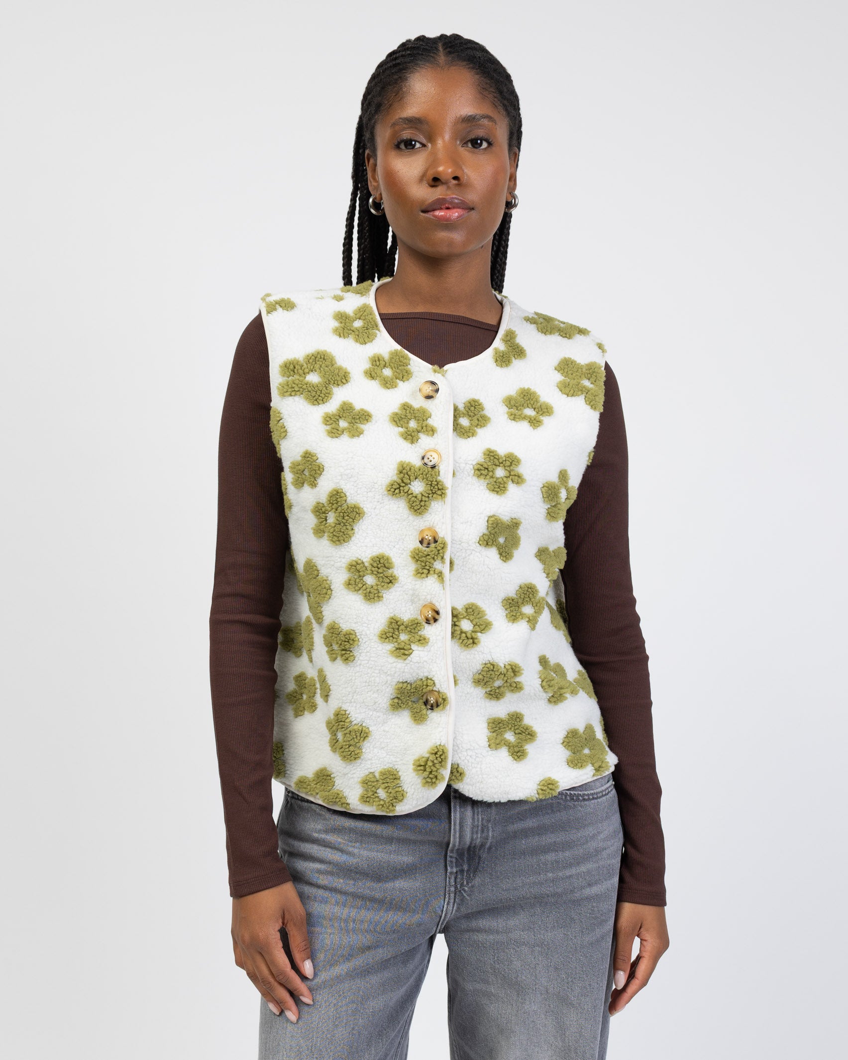 Teddy Weste mit Blumenprint