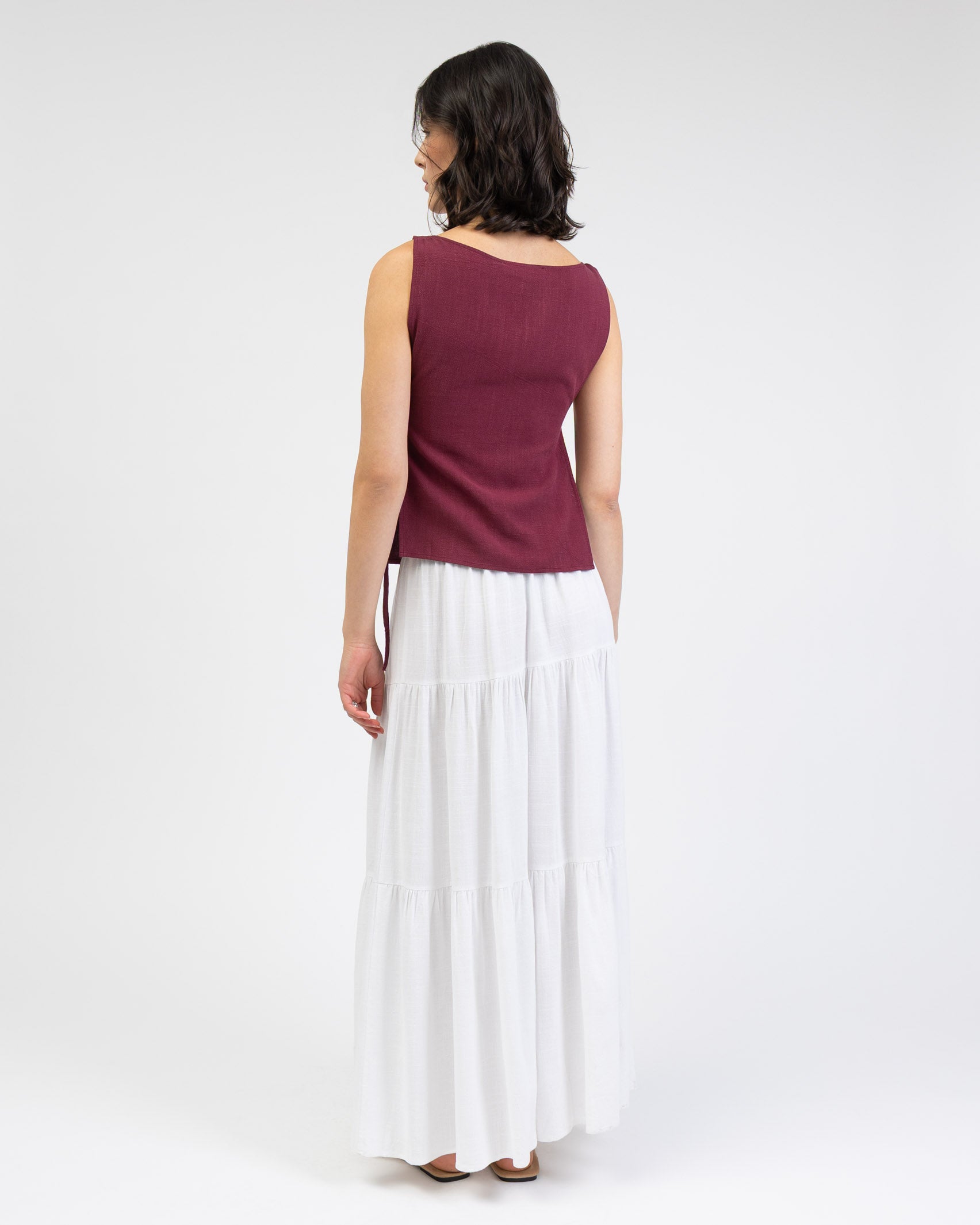 Top zum Binden aus Leinen-Mix