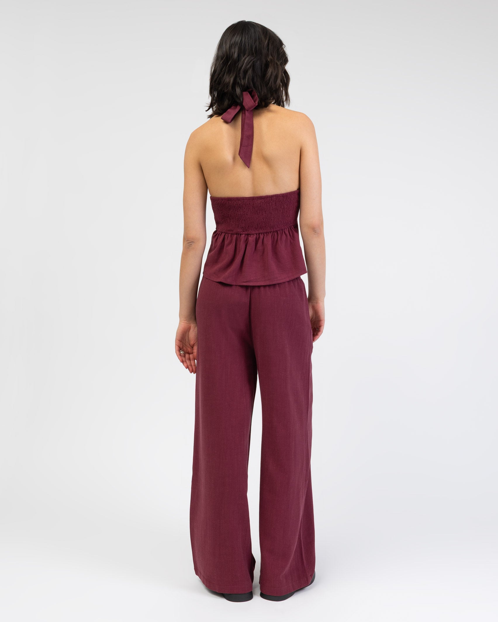 Lockere Hose aus Leinen-Mix