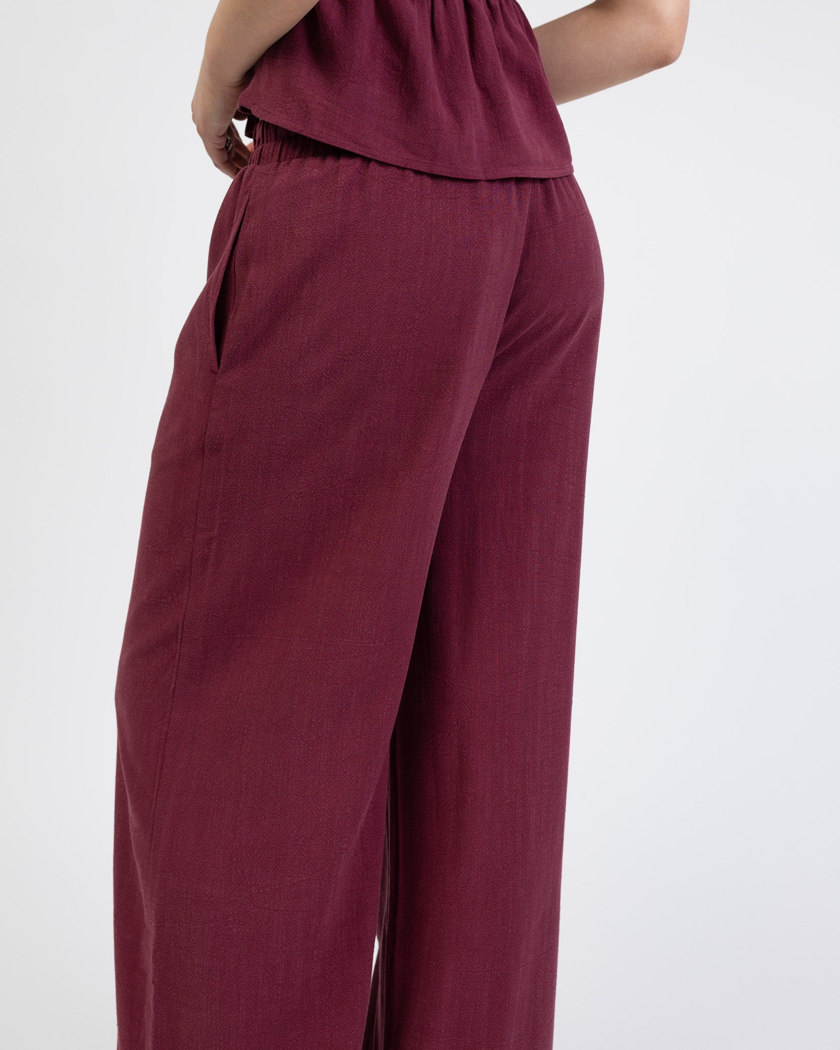 Lockere Hose aus Leinen-Mix