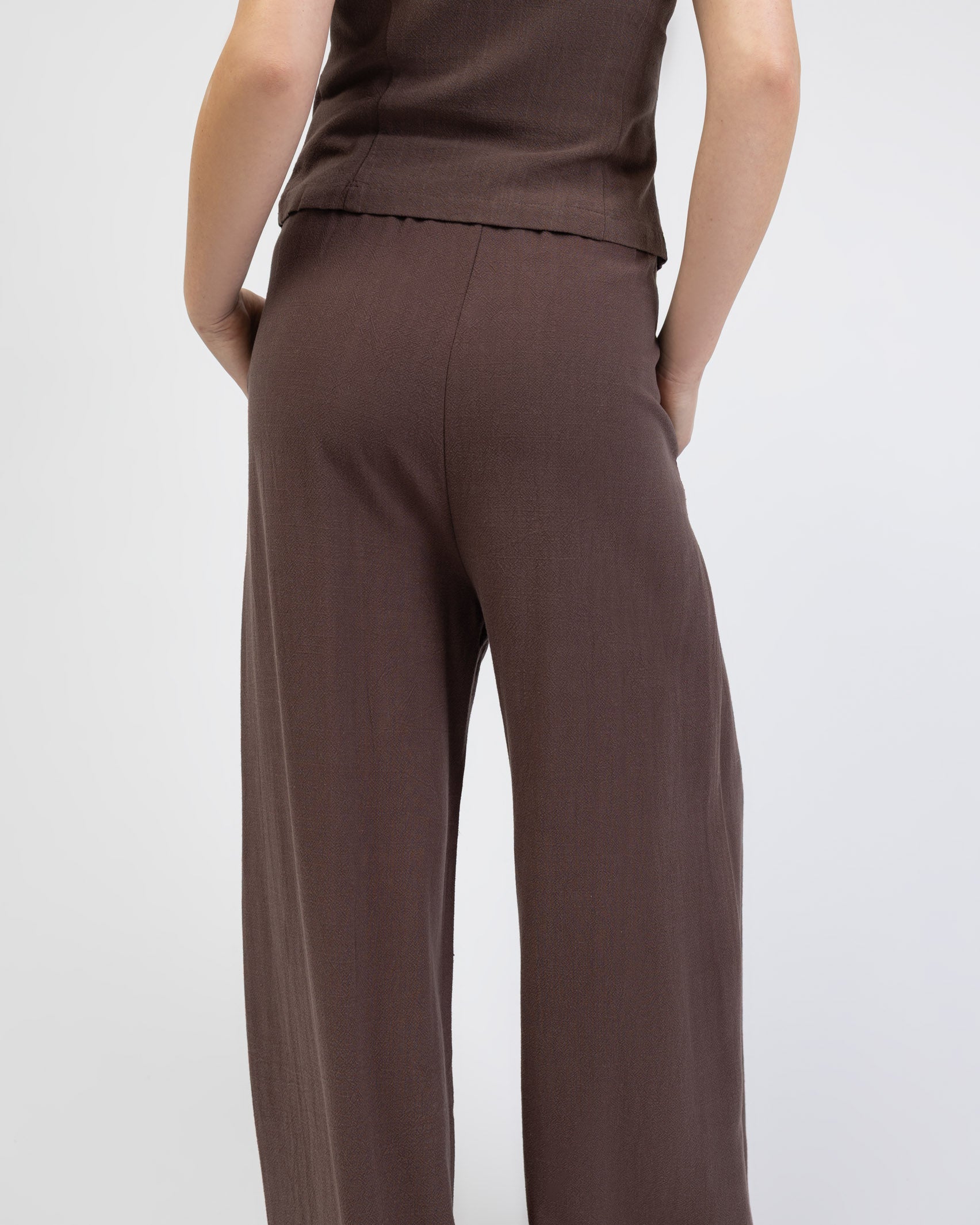 Lockere Hose aus Leinen-Mix