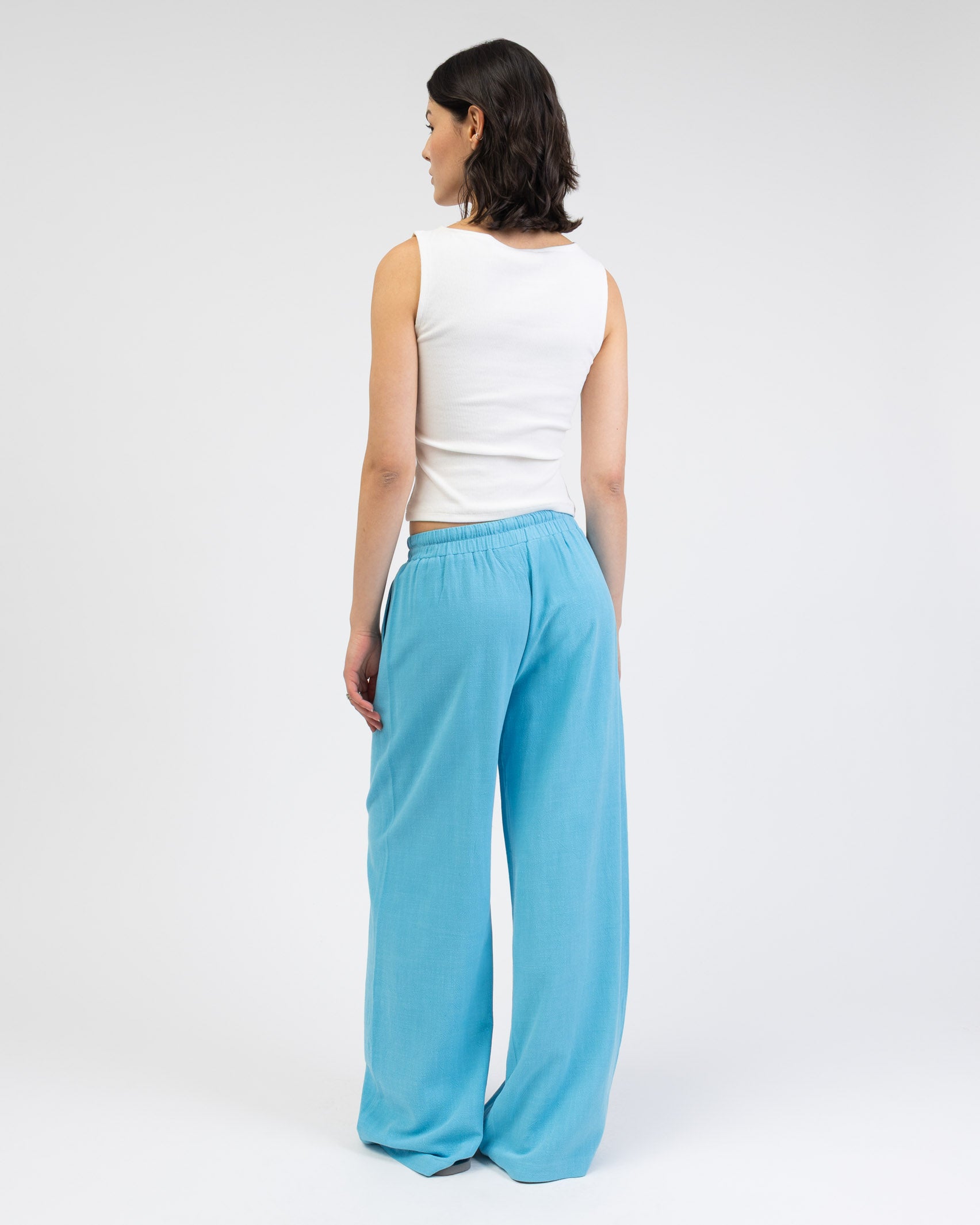 Lockere Hose aus Leinen-Mix