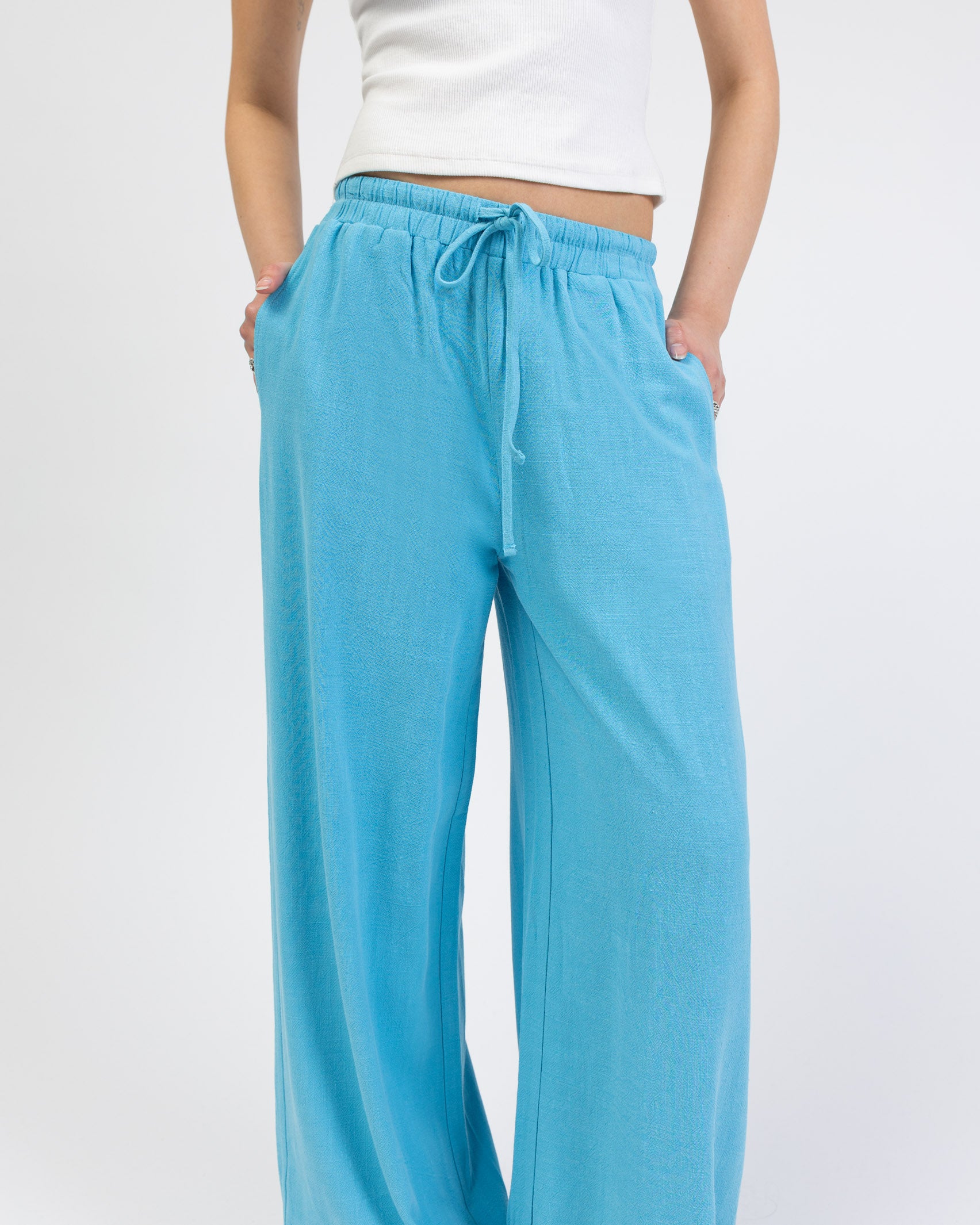 Lockere Hose aus Leinen-Mix