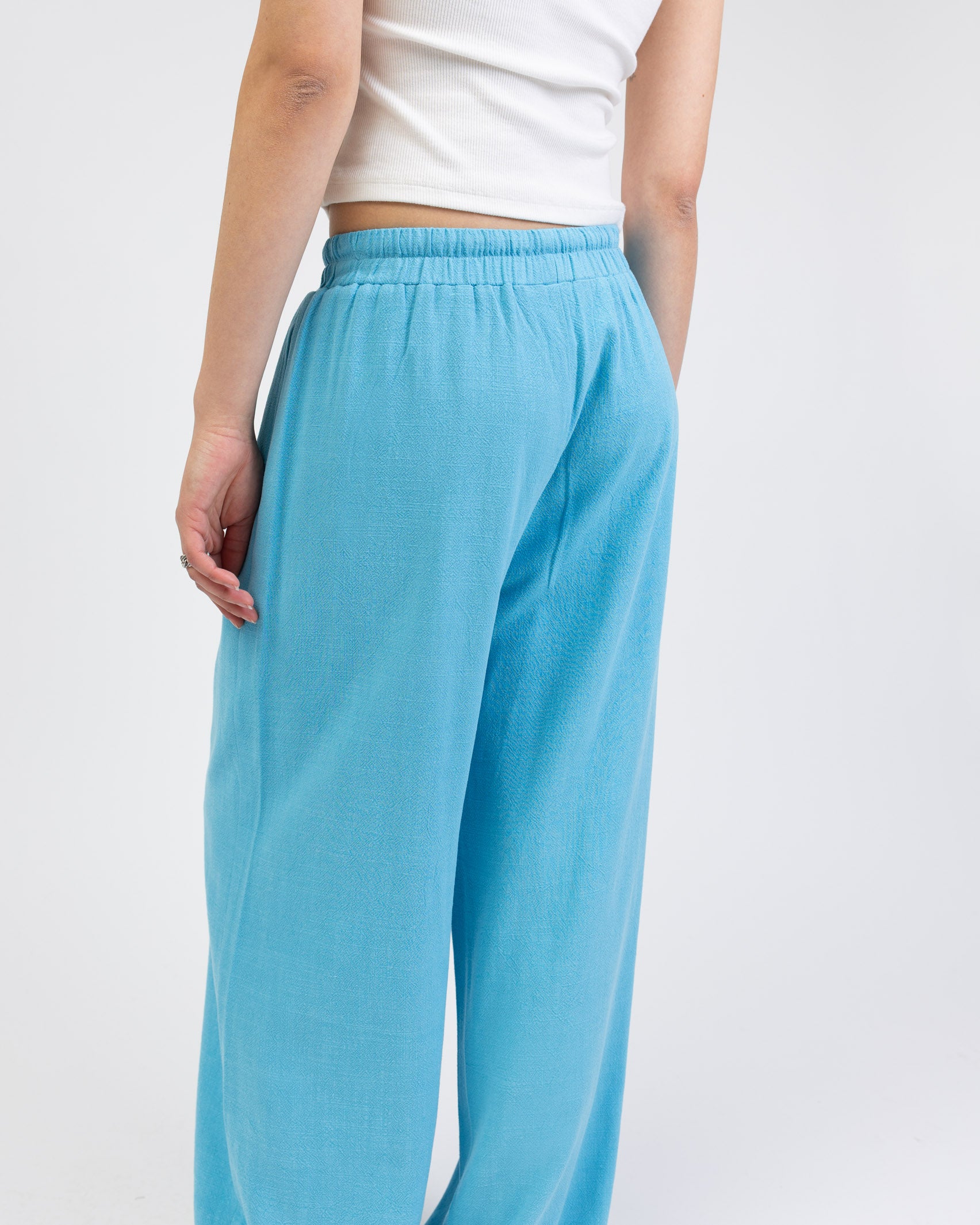 Lockere Hose aus Leinen-Mix