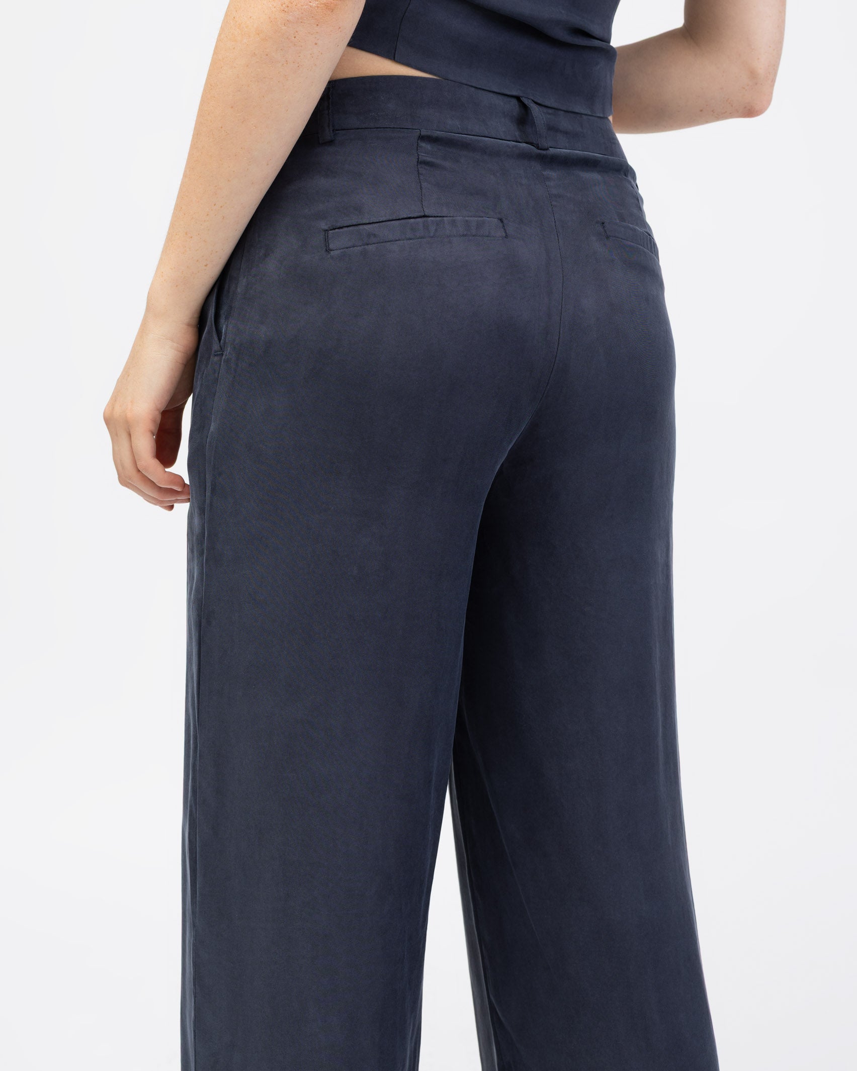 Gerade Anzughose aus glattem Material