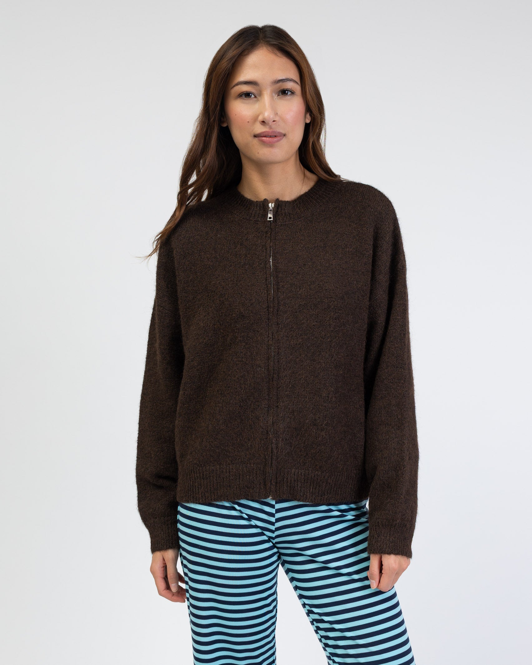 Strickjacke mit Reißverschluss