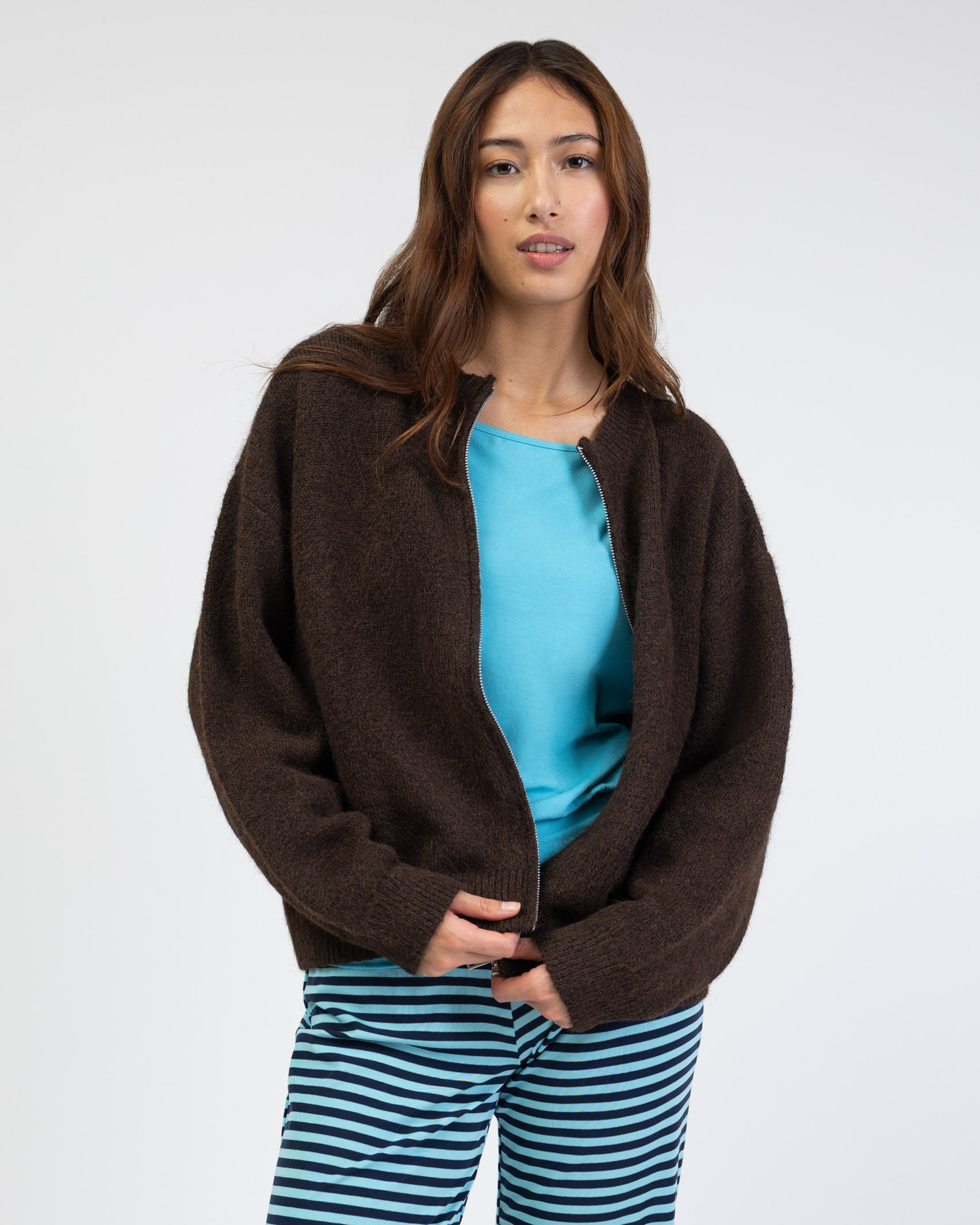 Strickjacke mit Reißverschluss