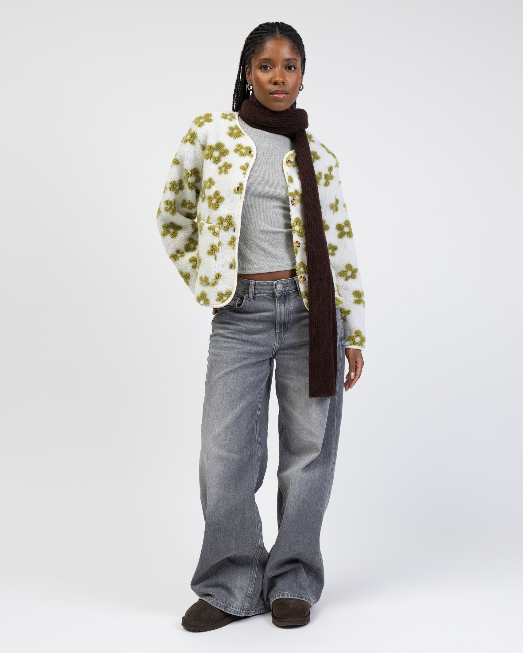 Teddyjacke mit Blumenprint