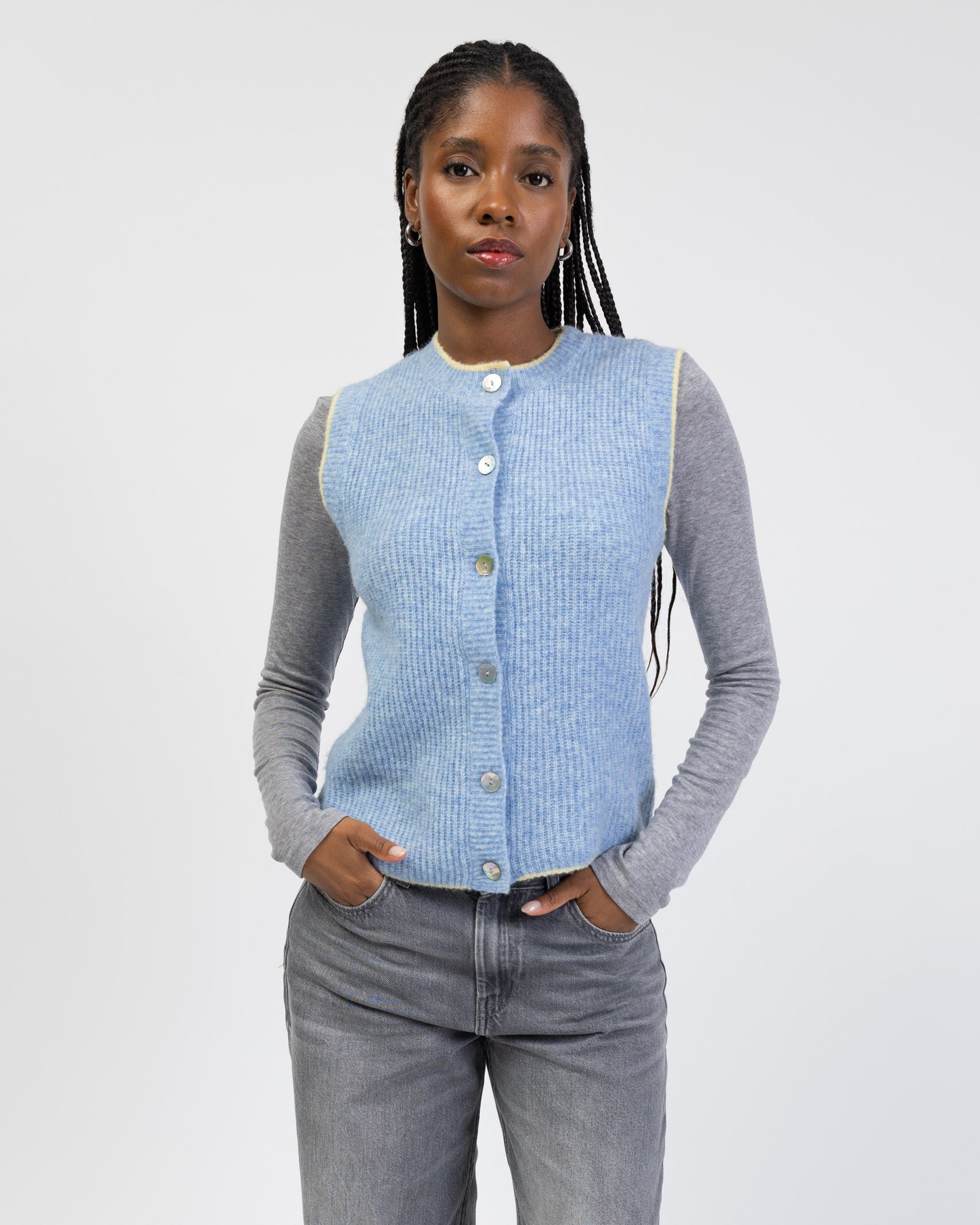 Strickpullunder mit Kontrastnaht