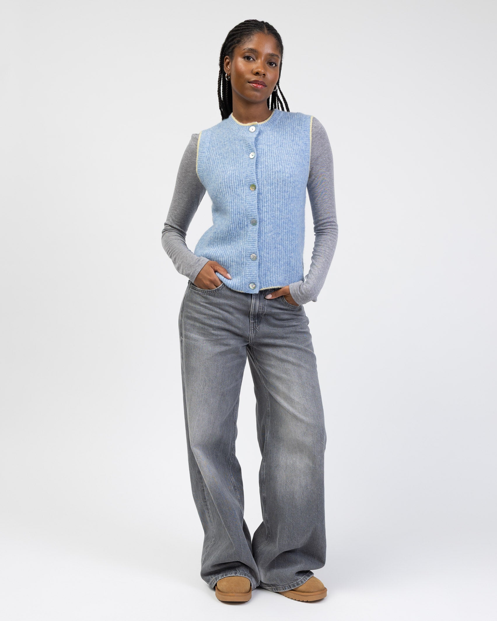 Strickpullunder mit Kontrastnaht