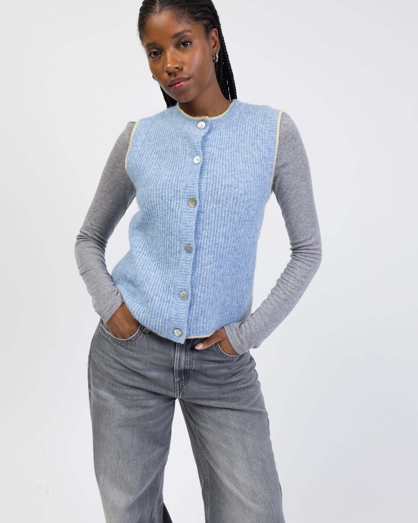 Strickpullunder mit Kontrastnaht