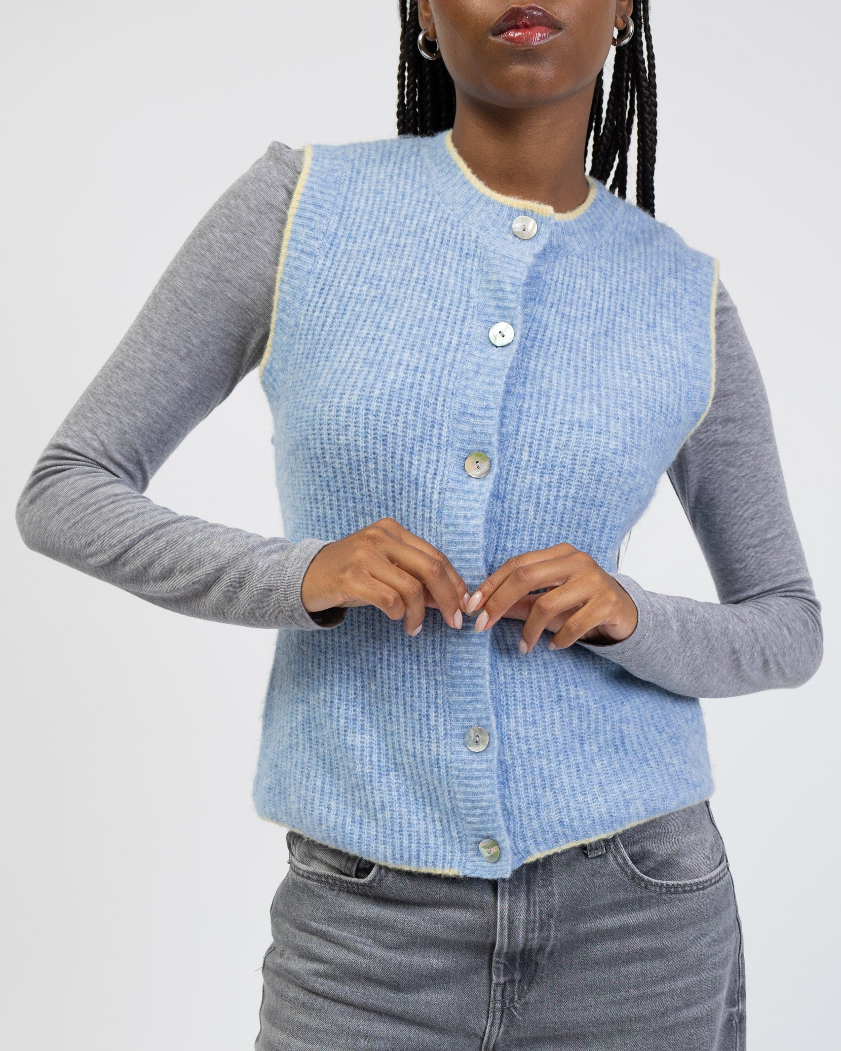 Strickpullunder mit Kontrastnaht