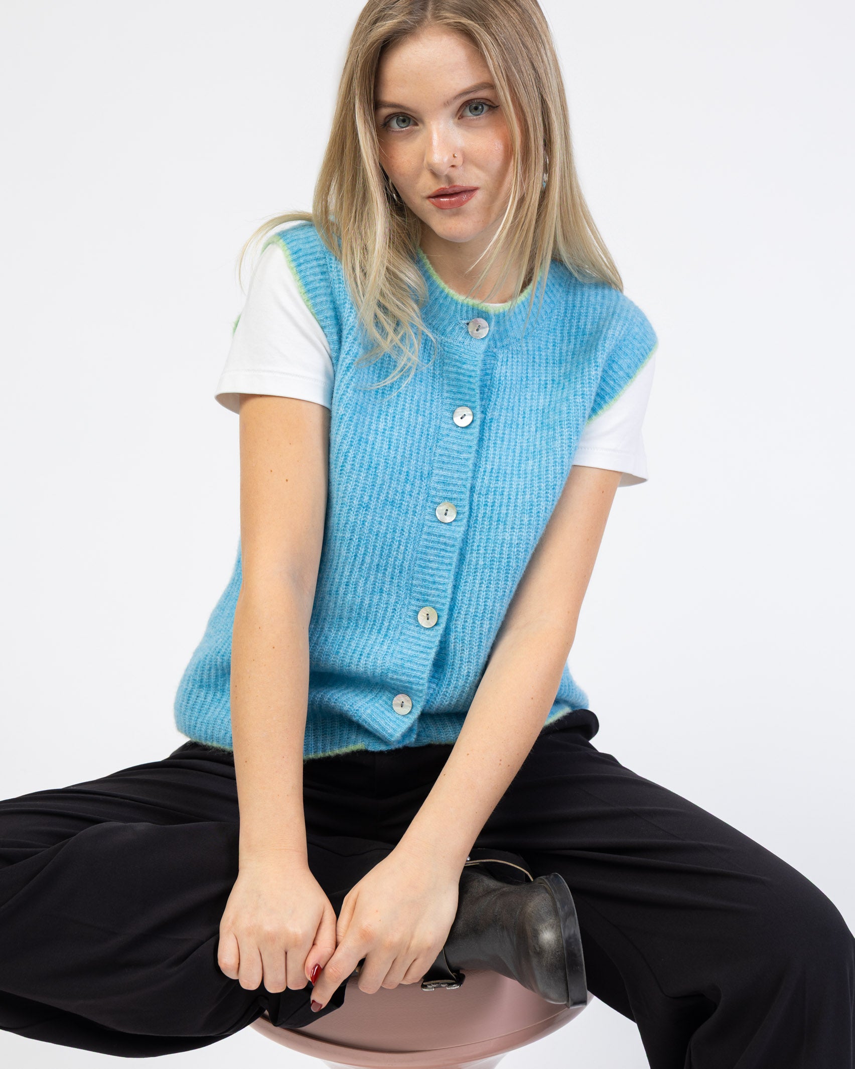 Strickpullunder mit Kontrastnaht