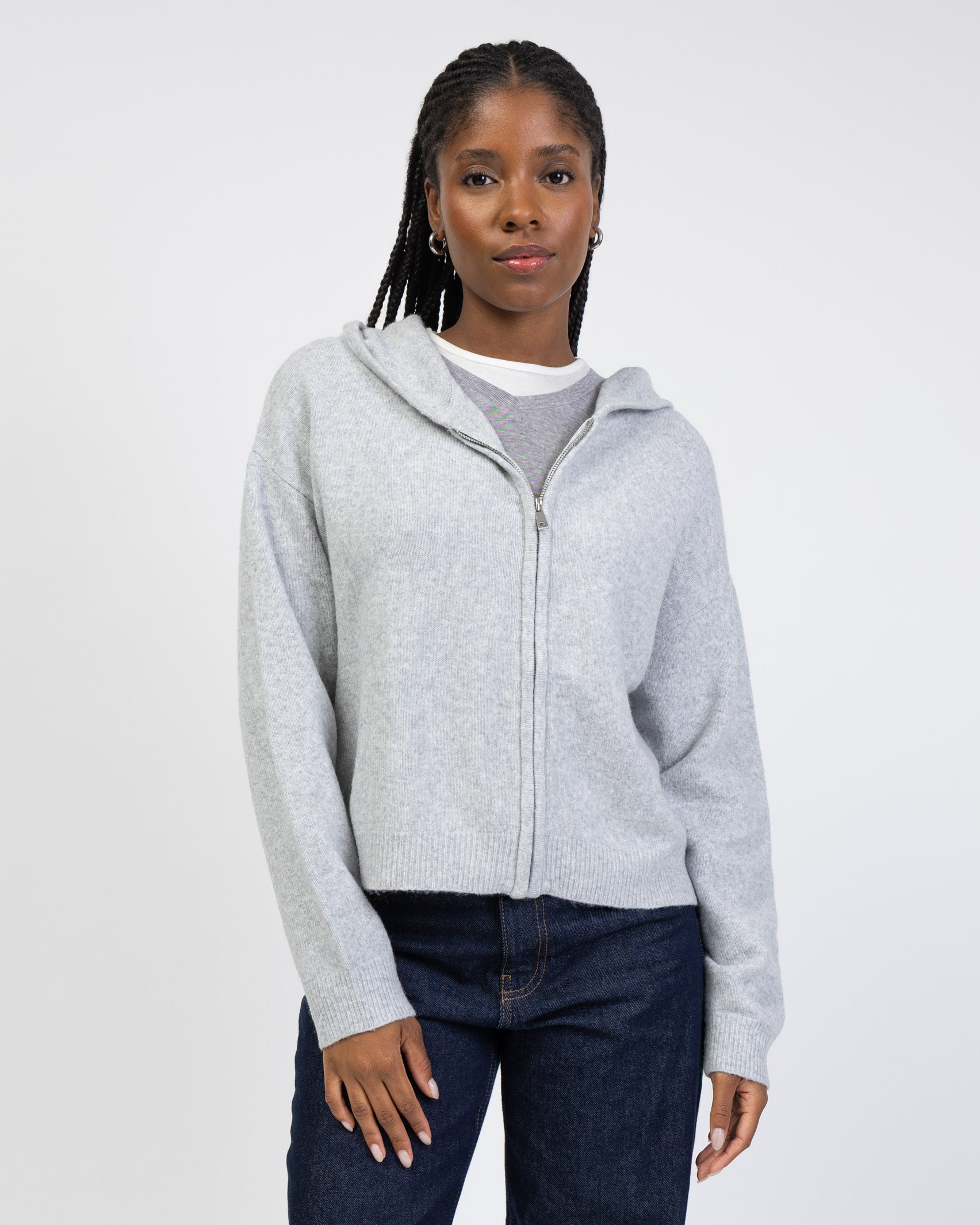 Strickjacke mit Kapuze