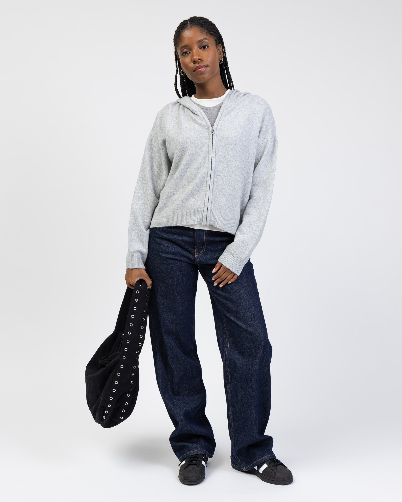 Strickjacke mit Kapuze