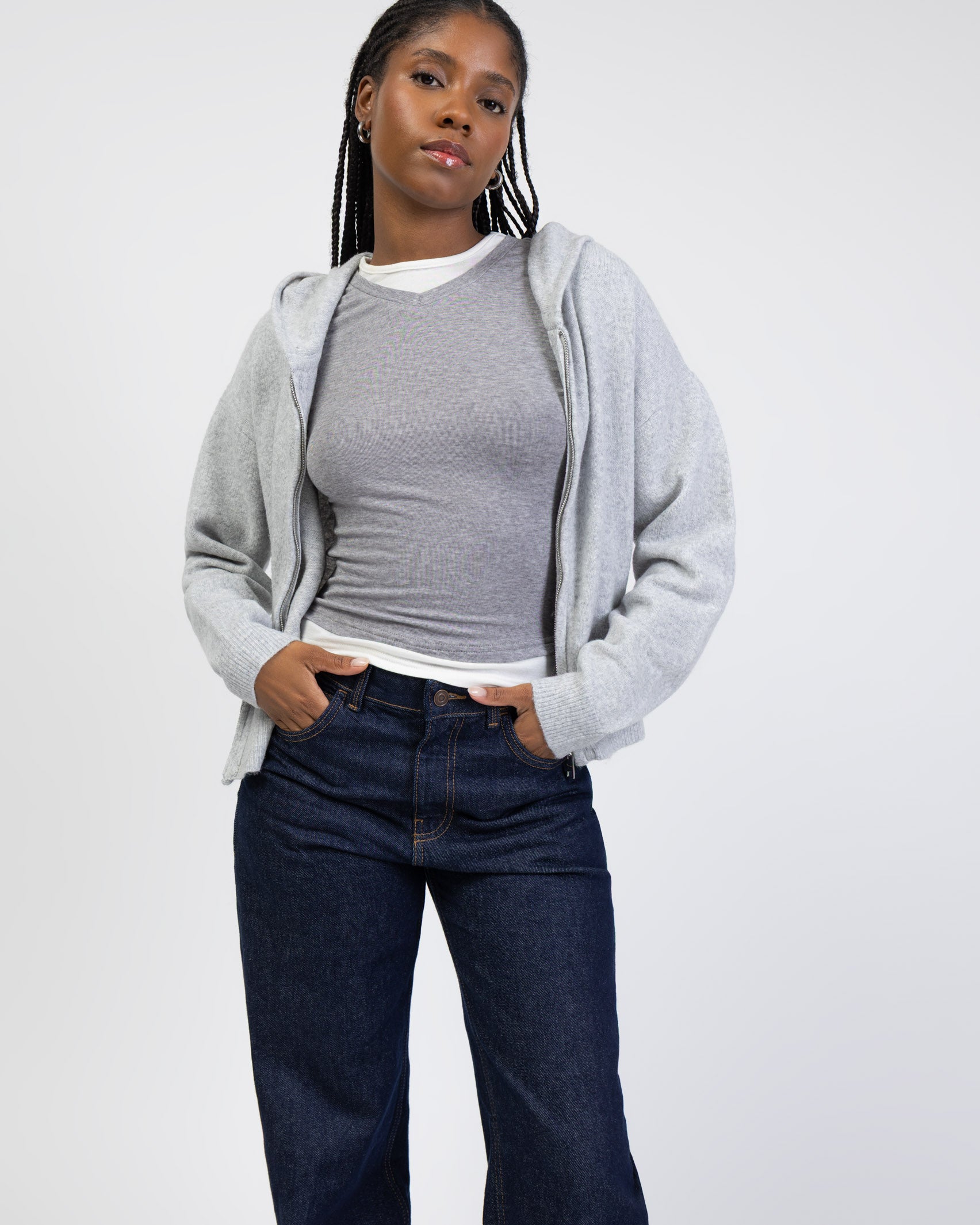 Strickjacke mit Kapuze