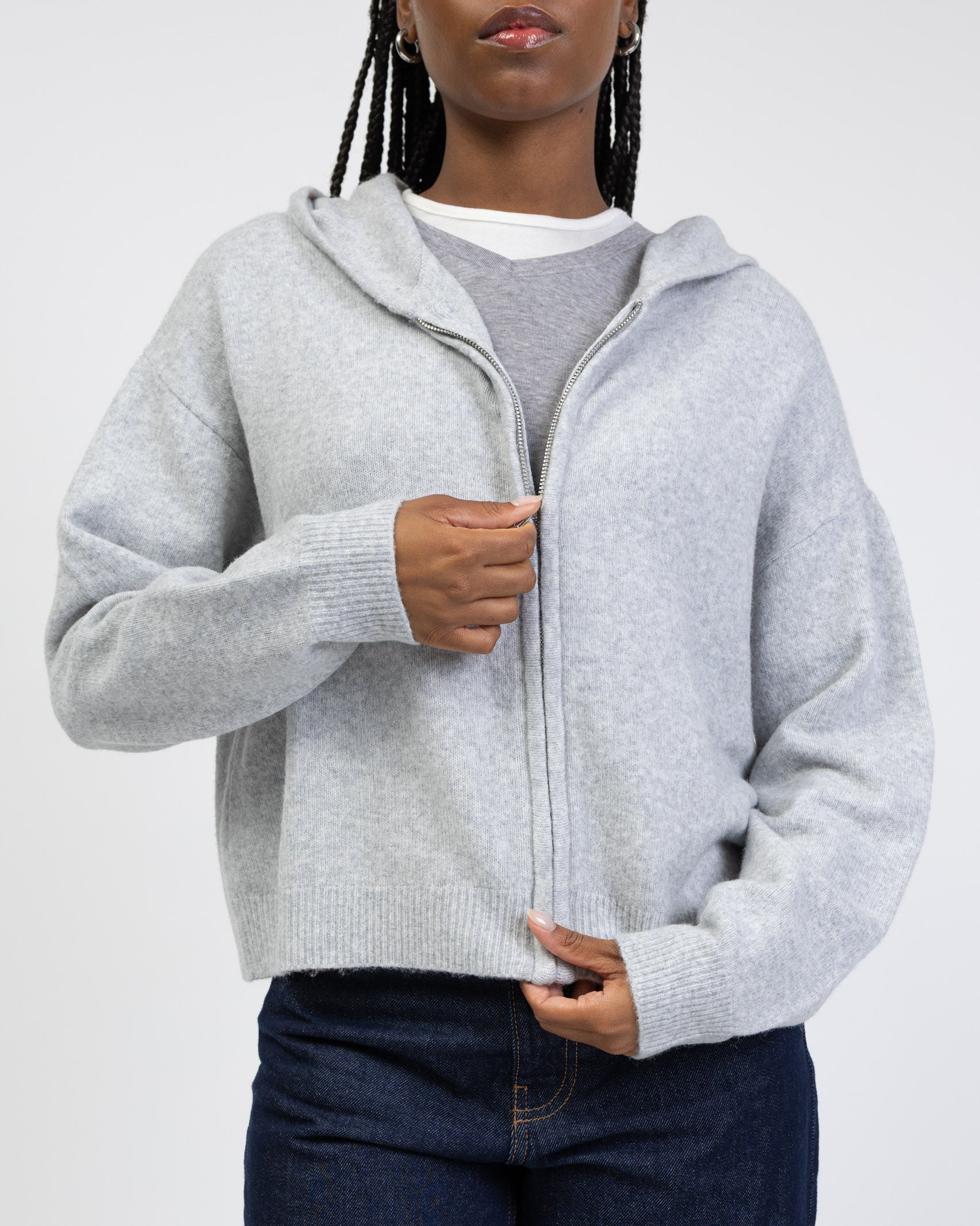 Strickjacke mit Kapuze