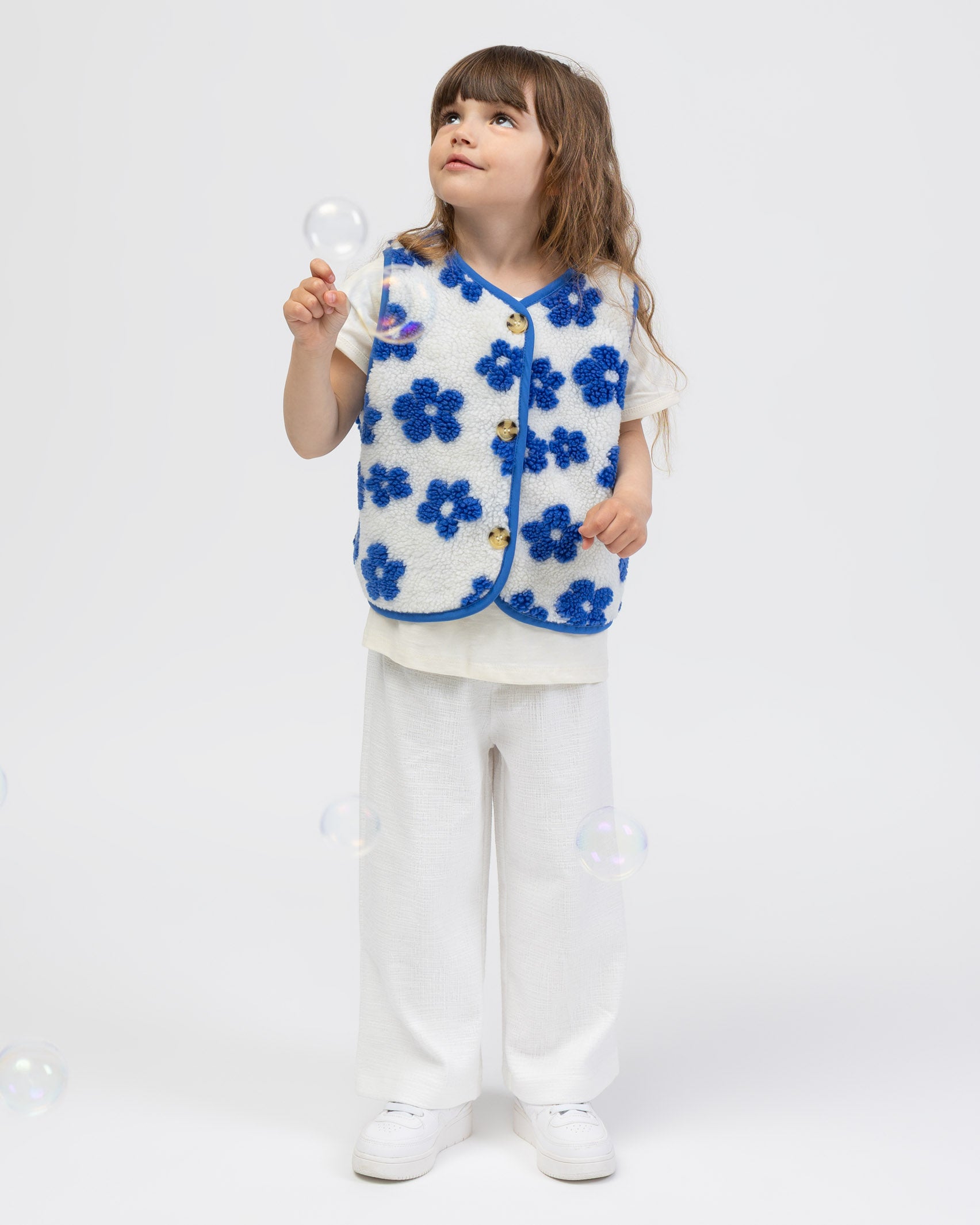 Teddy Kinderweste mit Blumenprint