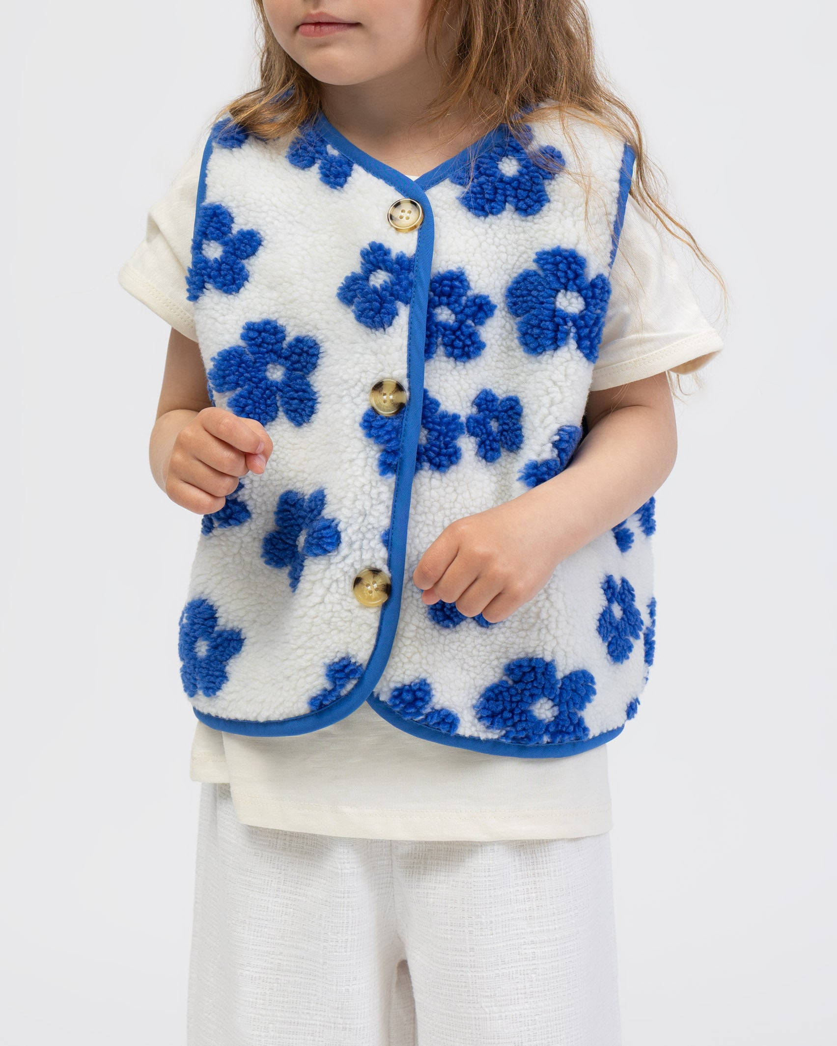 Teddy Kinderweste mit Blumenprint