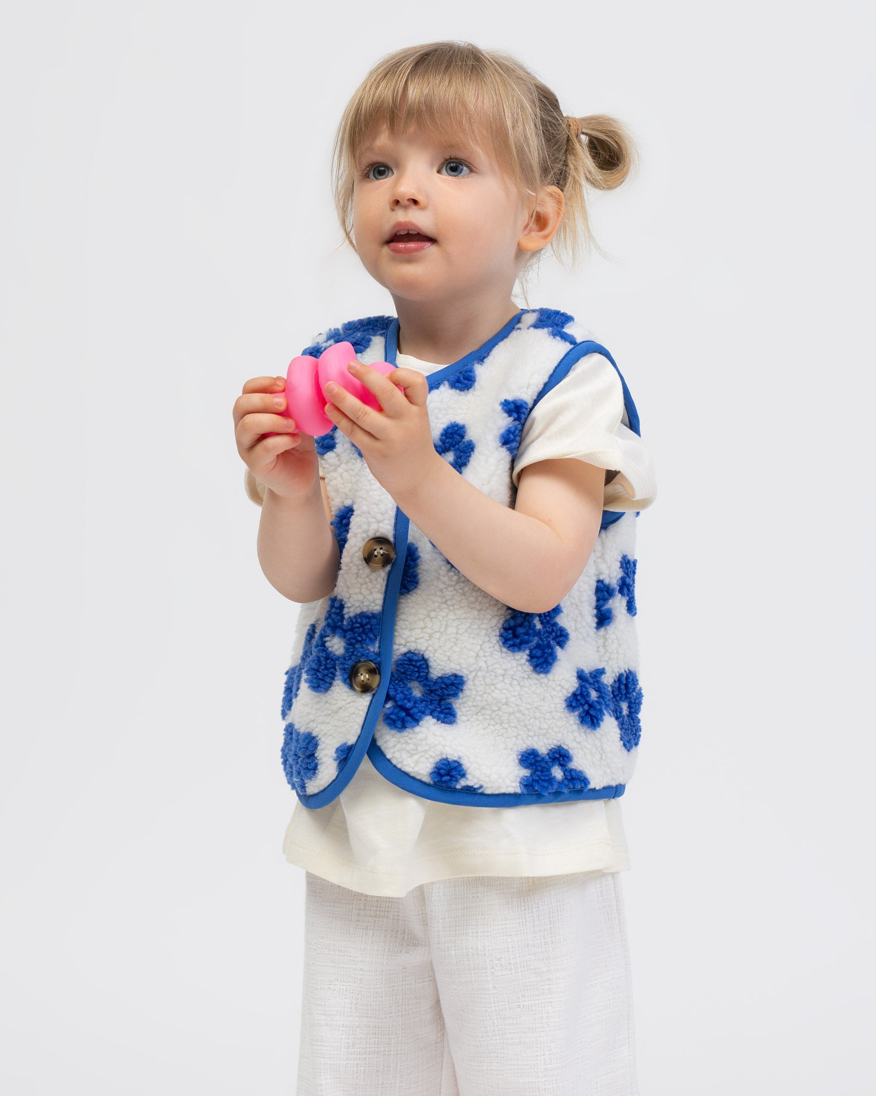 Teddy Kinderweste mit Blumenprint