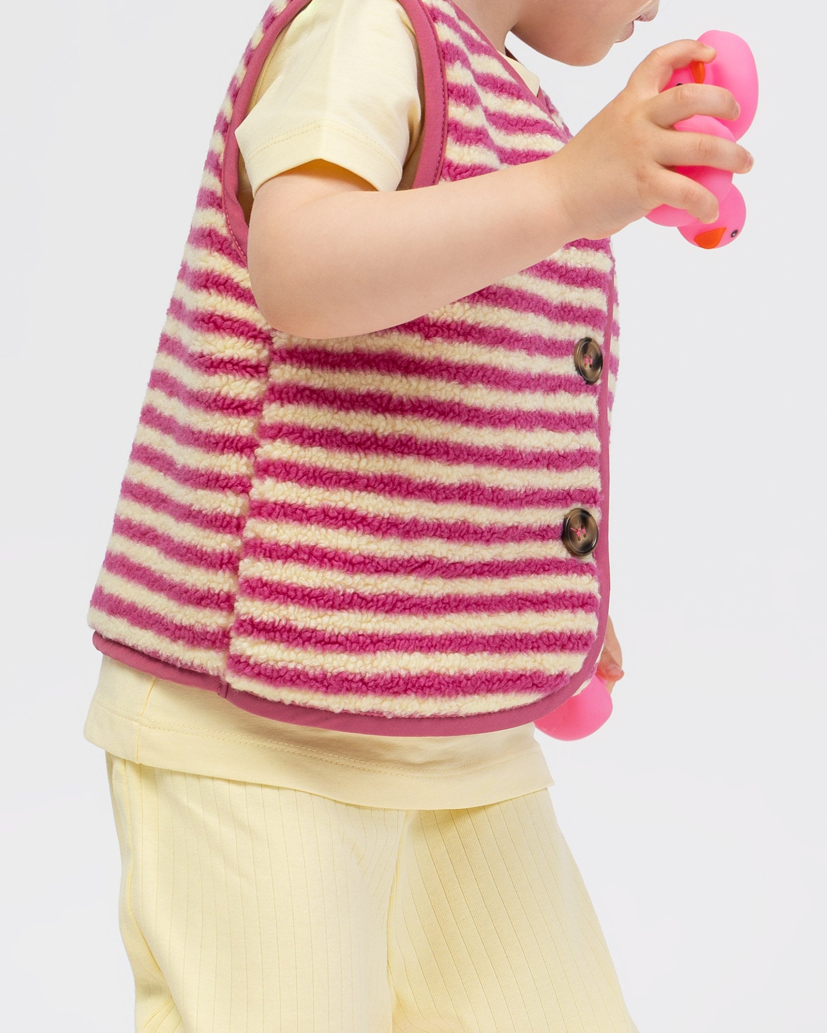 Teddy Kinderweste mit Streifenprint