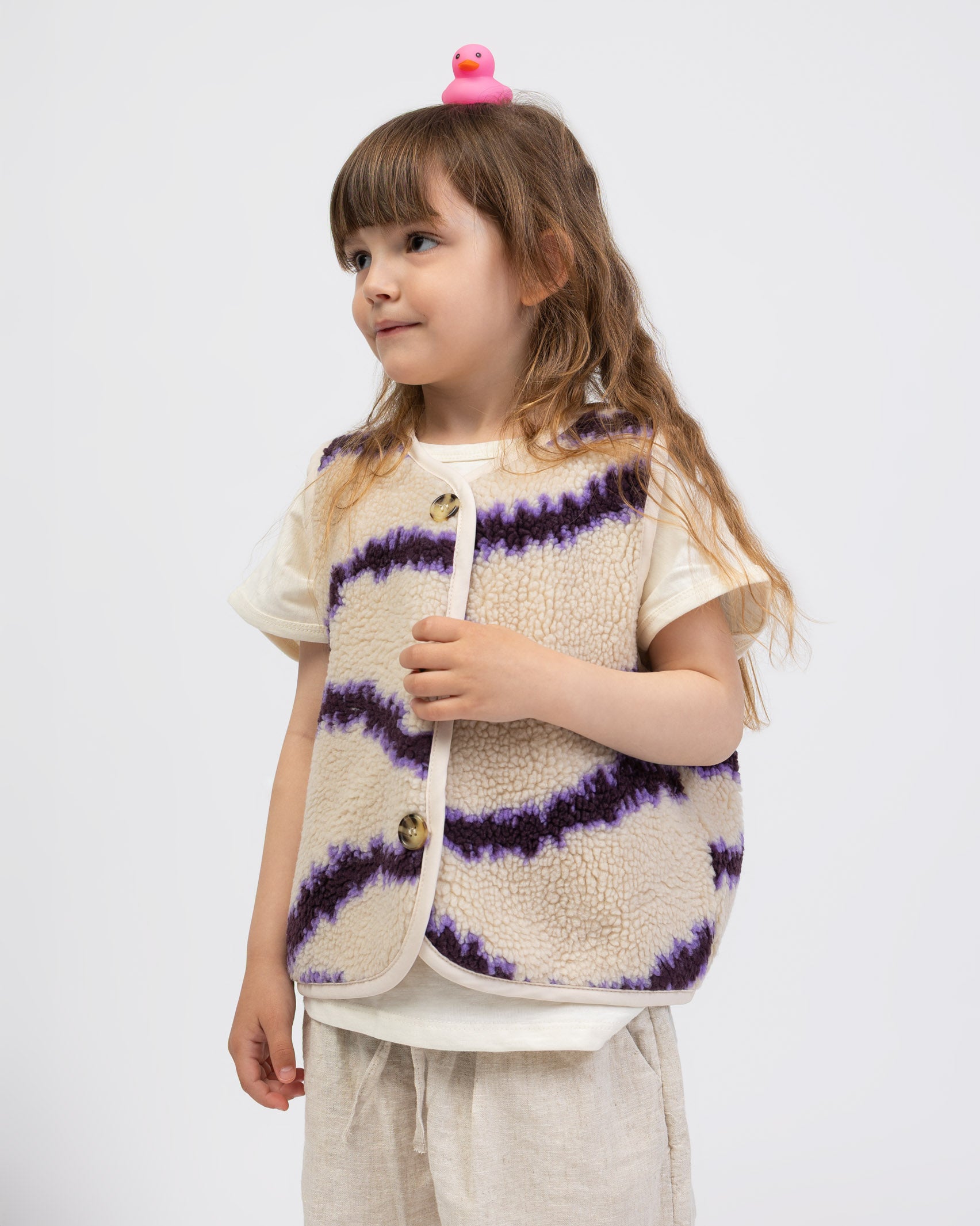 Teddy Kinderweste mit abstraktem Print