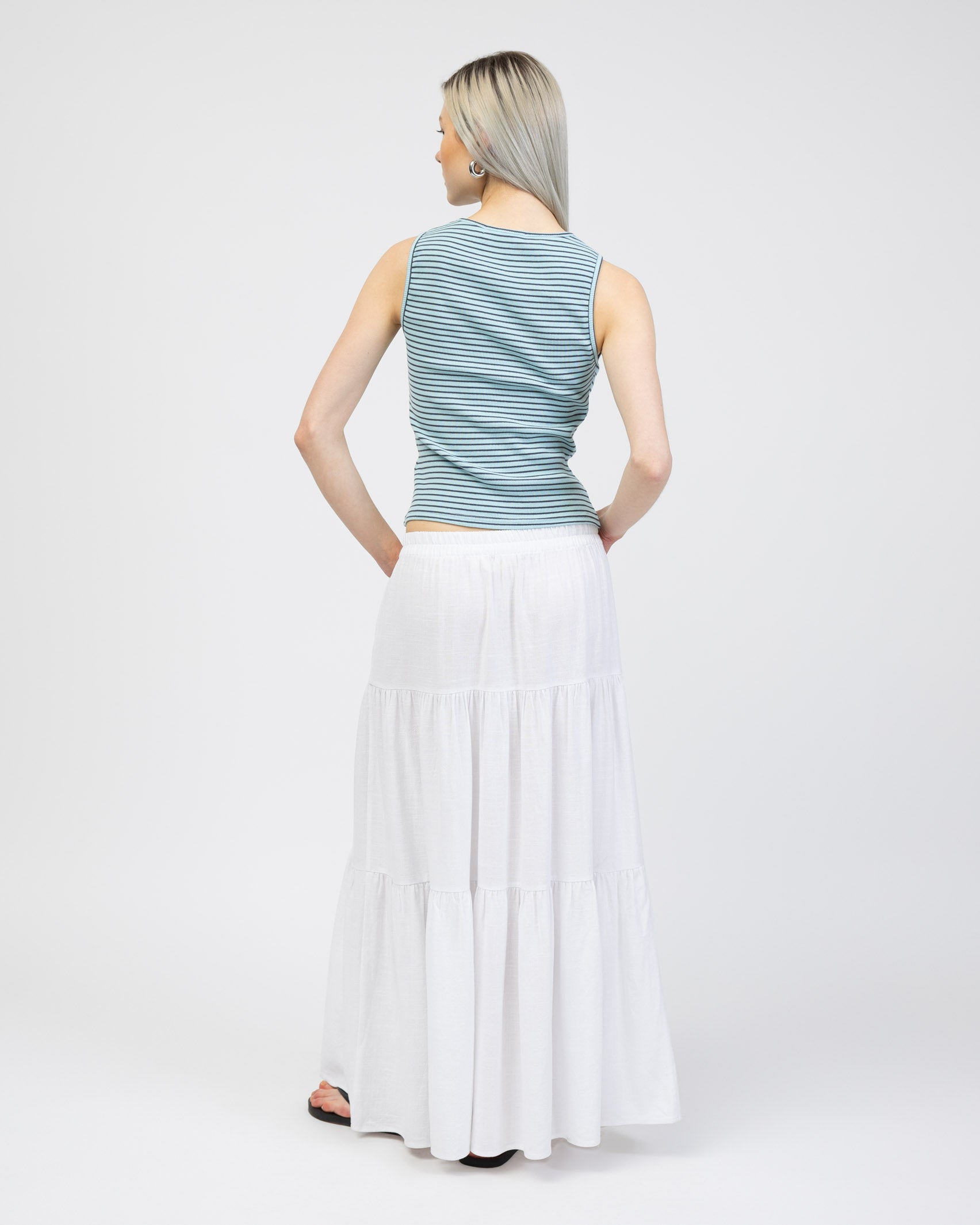 Gestreiftes Top mit U-Boot Ausschnitt