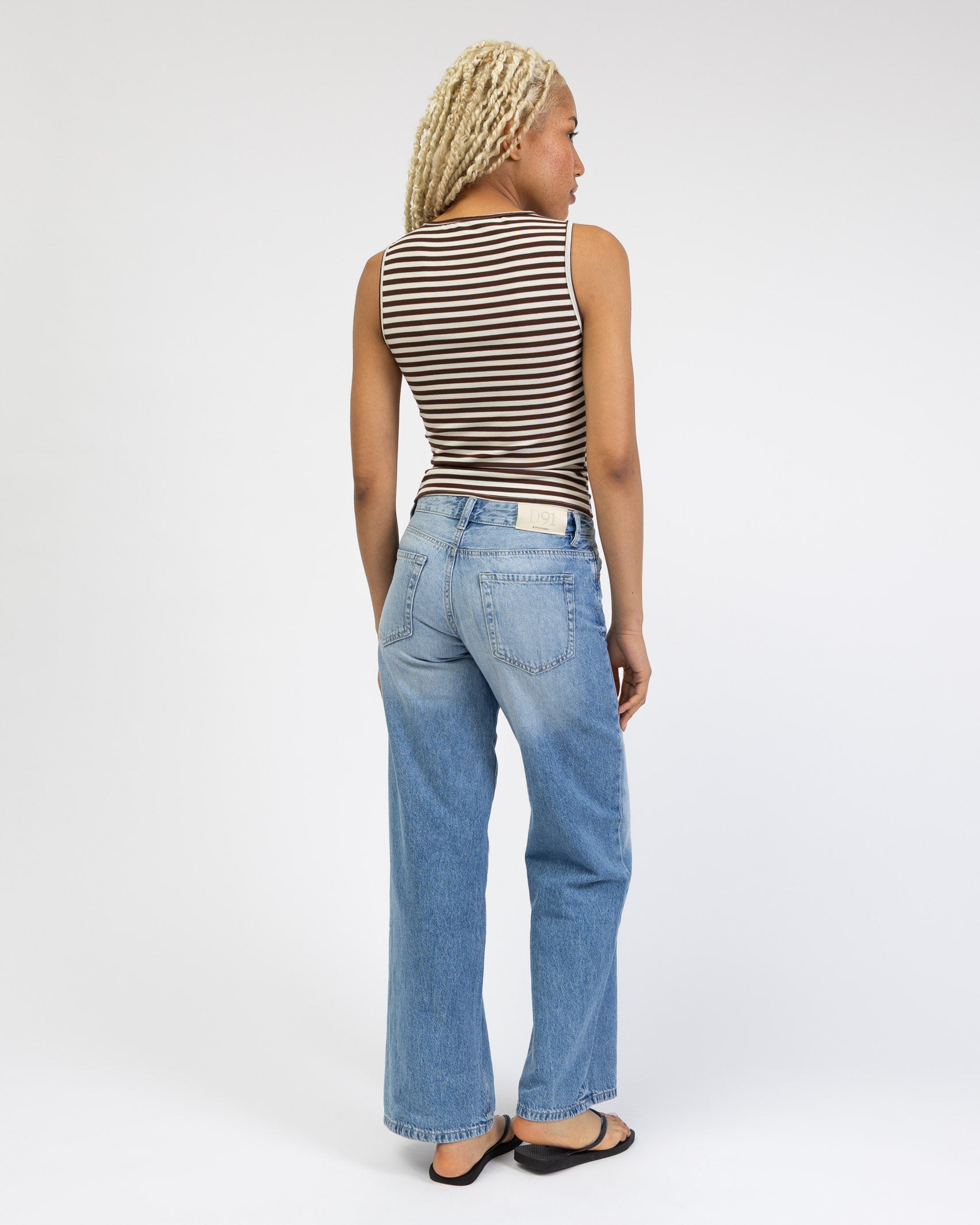 Gestreiftes Top mit U-Boot Ausschnitt