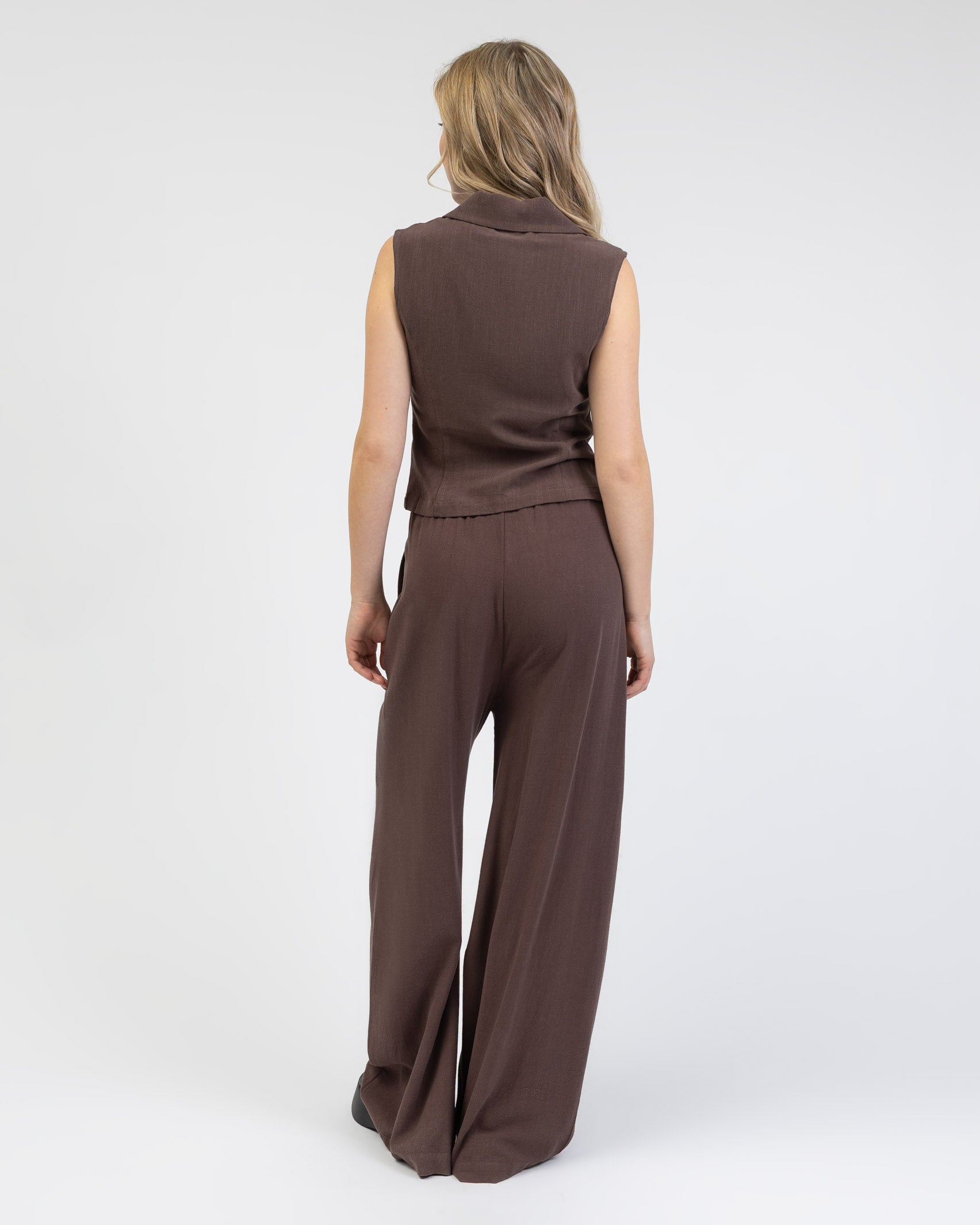 Taillierte Bluse aus Leinen-Mix