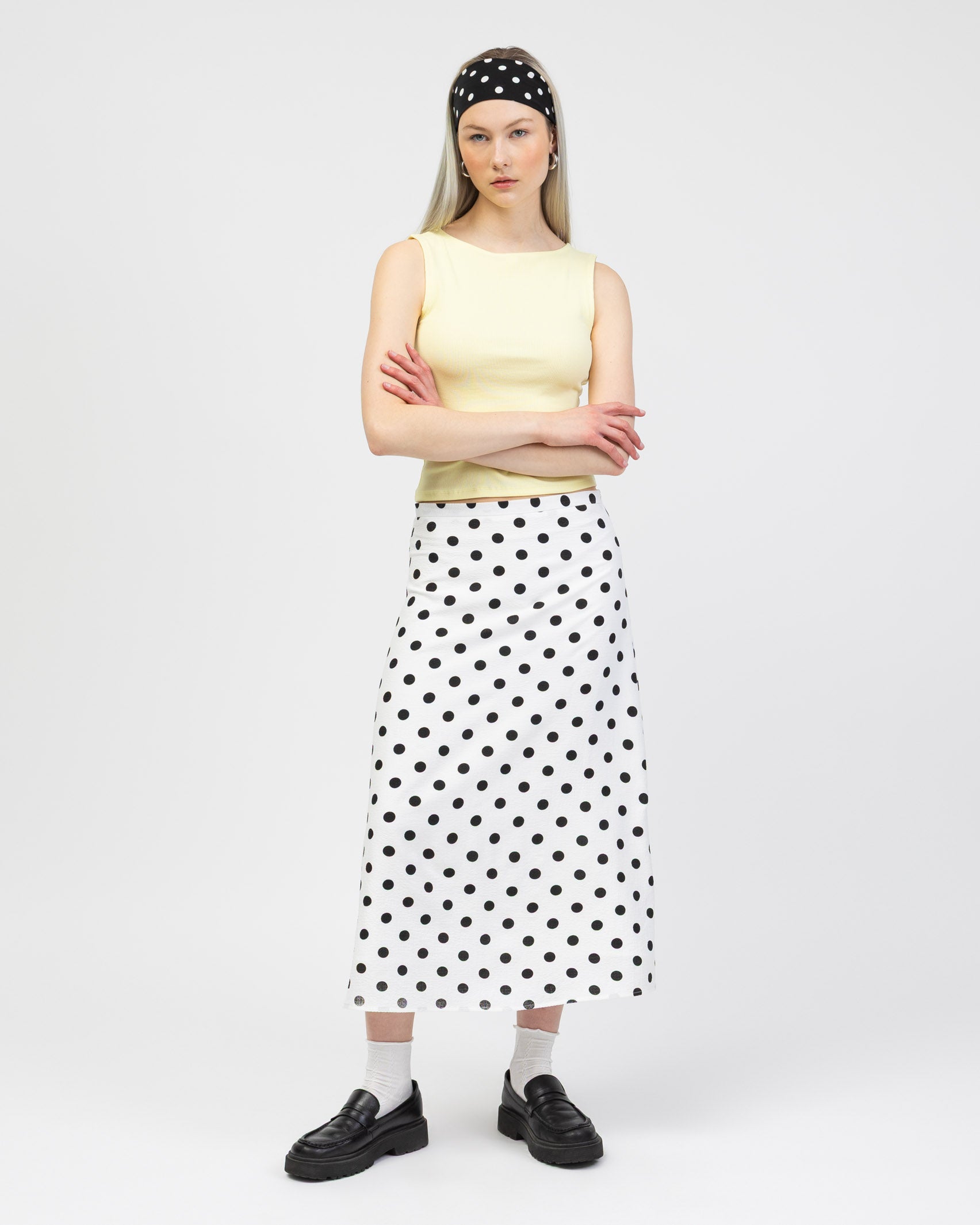 Midirock mit Polkadot Print