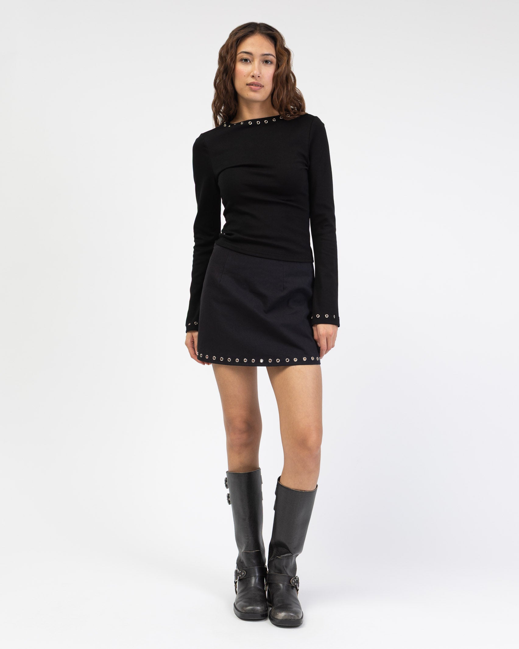 Longshirt mit Ösendetails