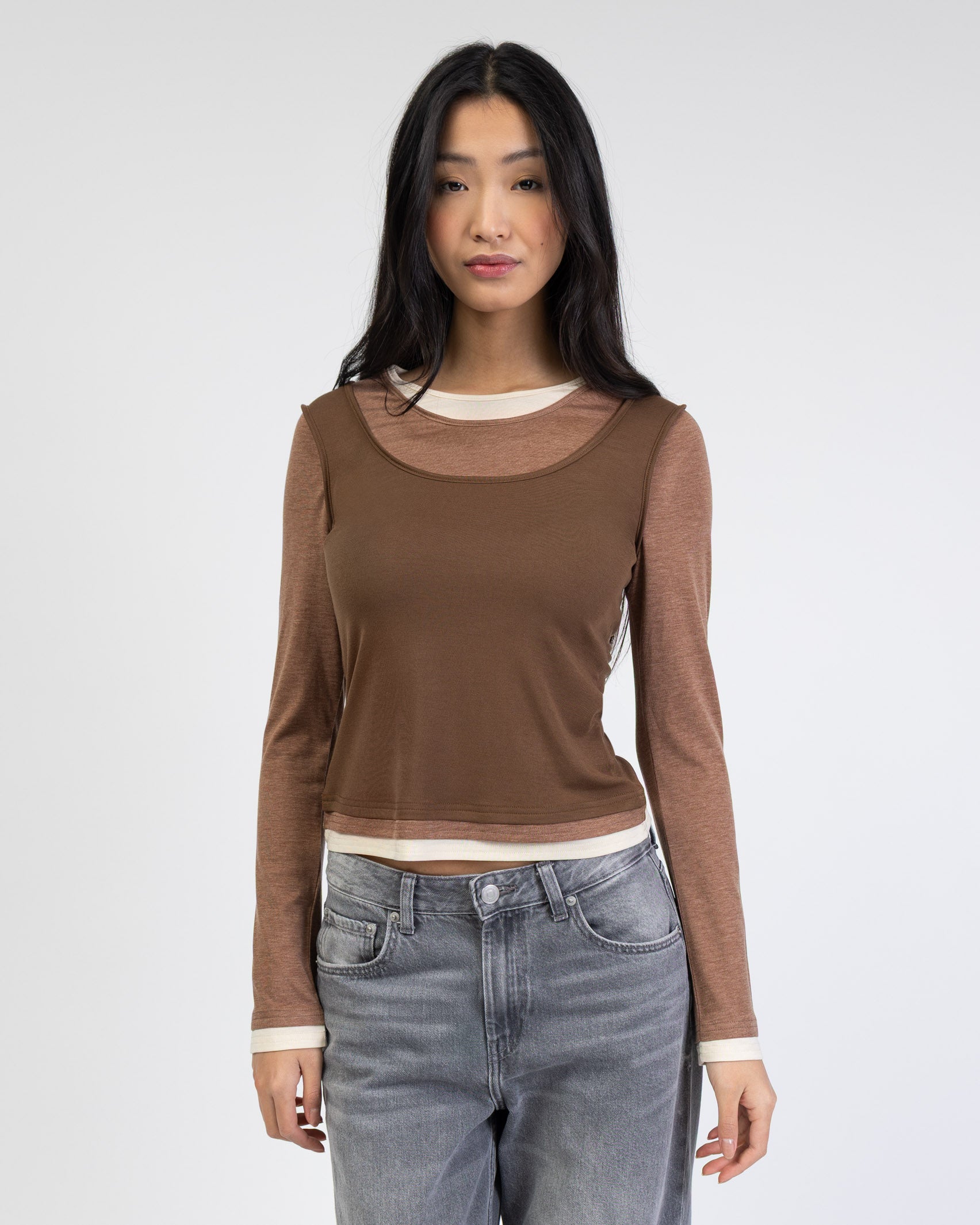 Langarmshirt im Lagenlook