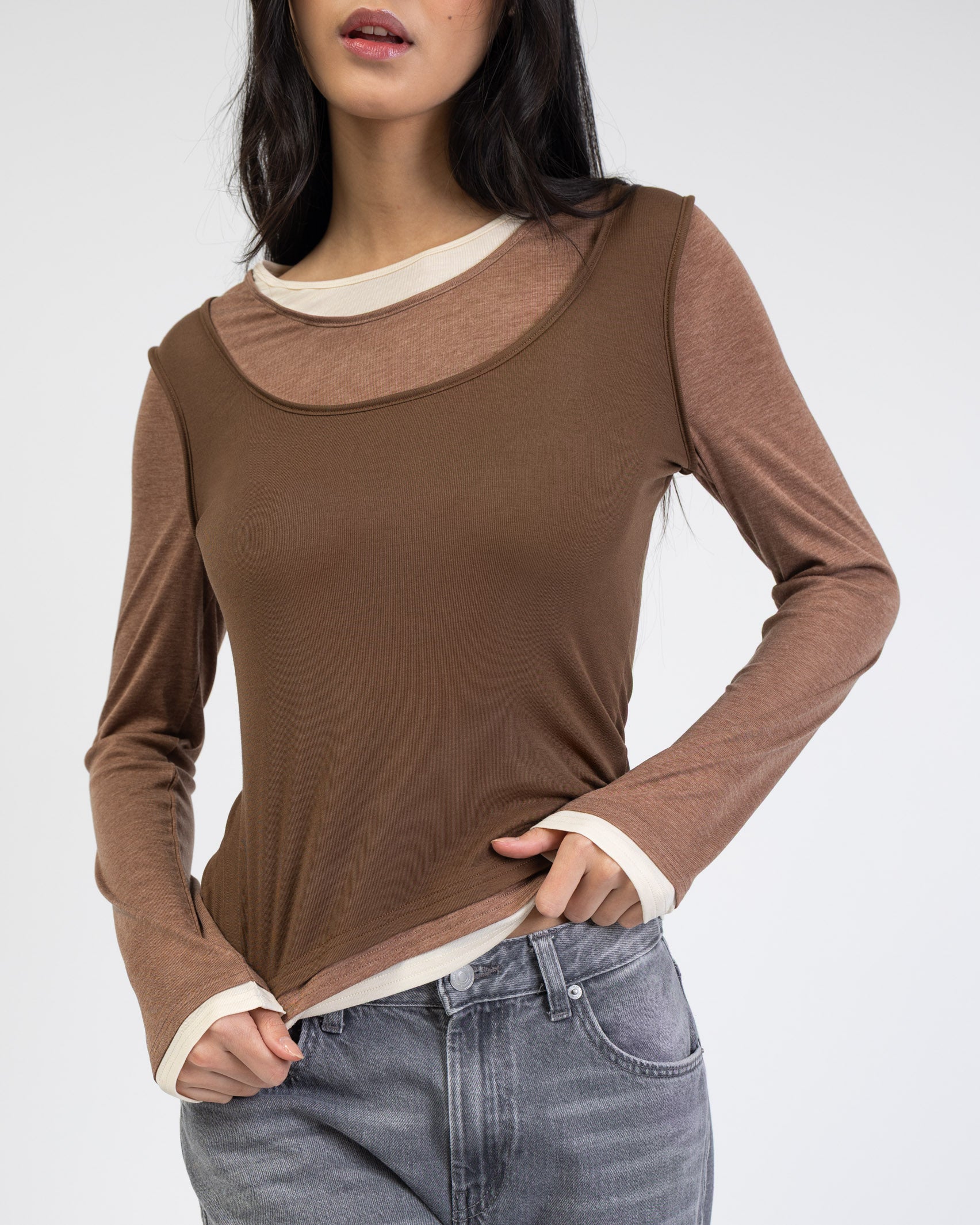 Langarmshirt im Lagenlook