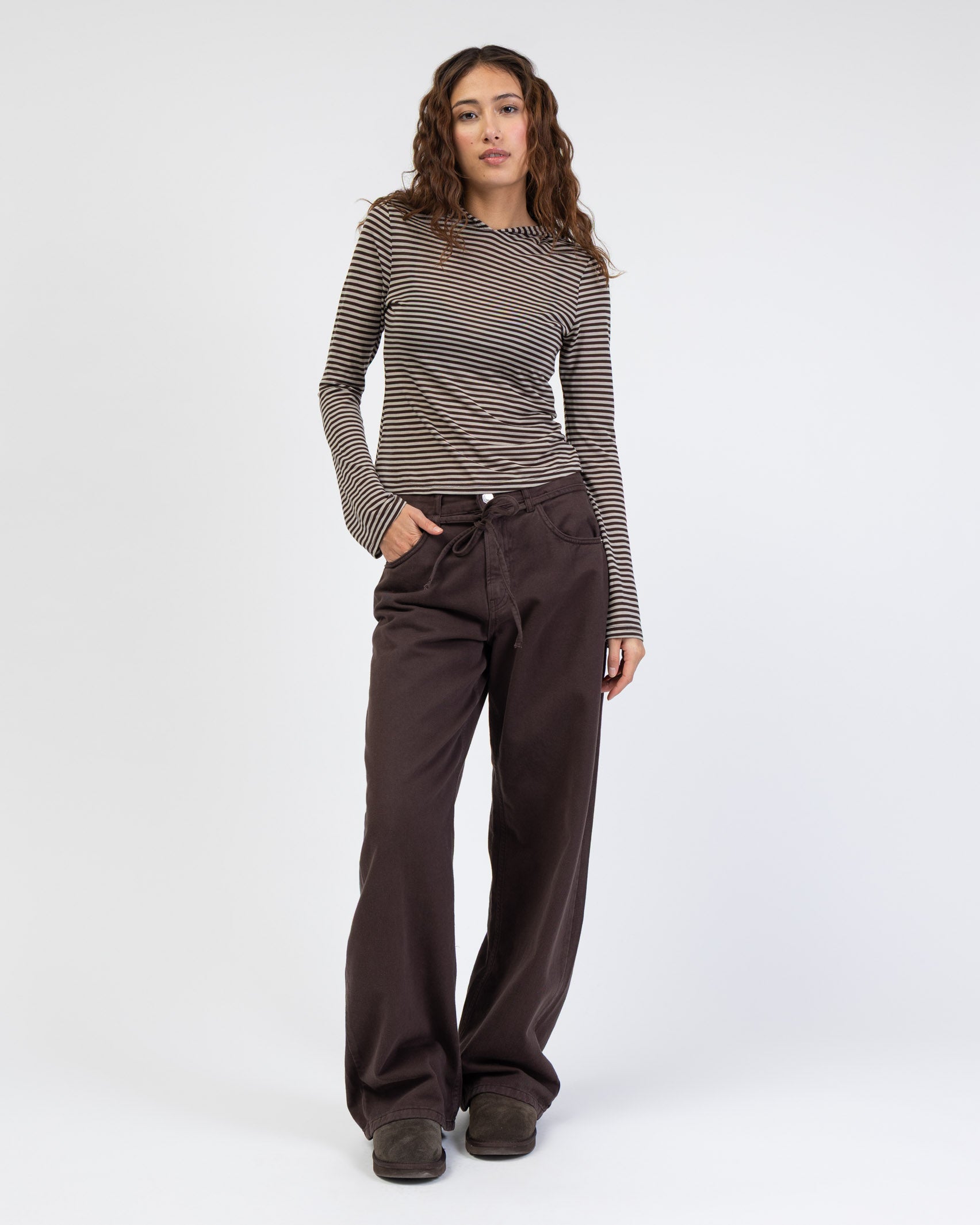 Gestreiftes Longshirt mit Kapuze