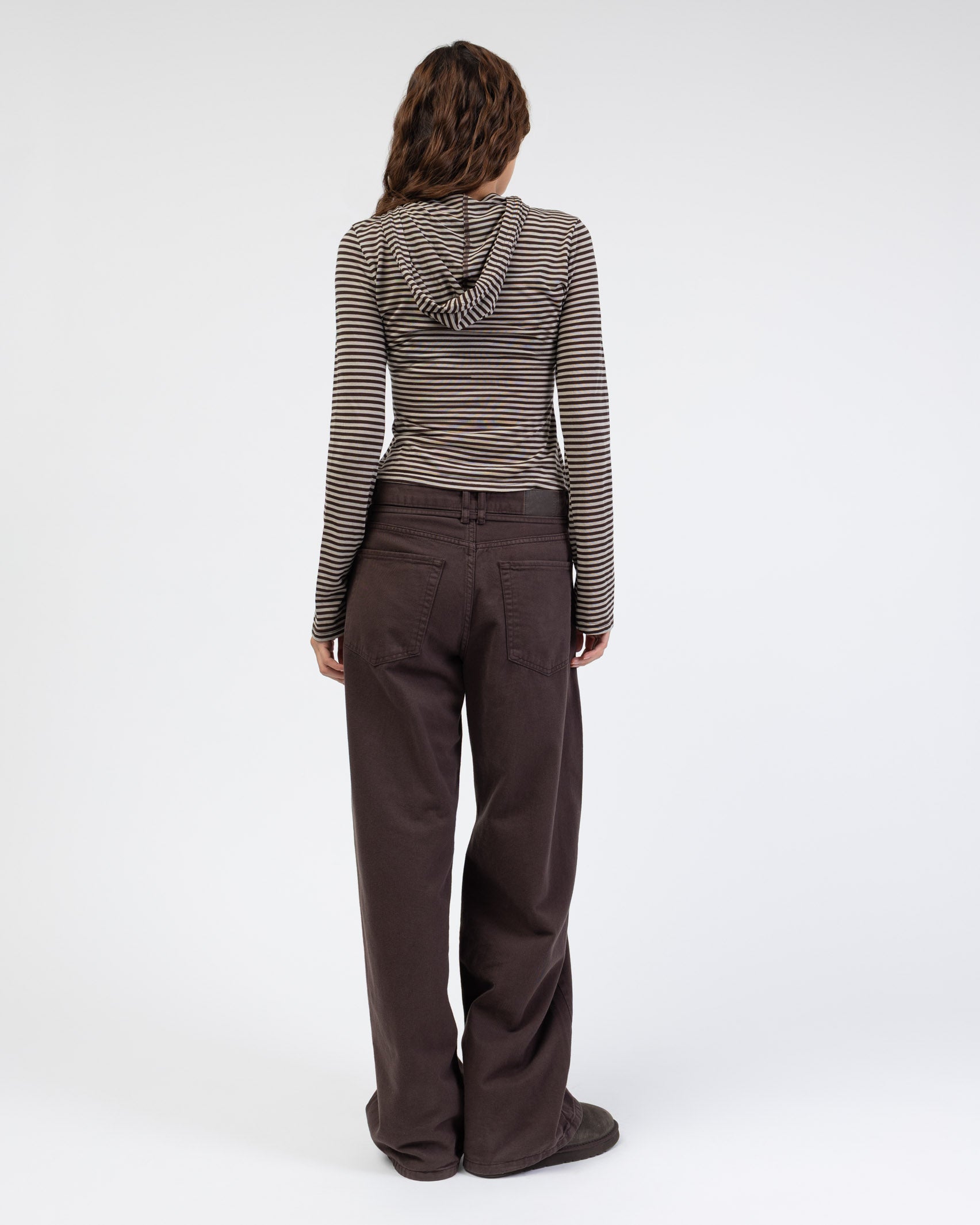 Gestreiftes Longshirt mit Kapuze