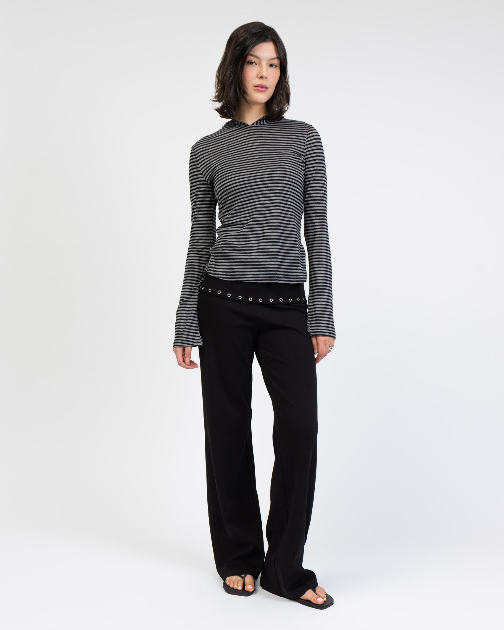 Gestreiftes Longshirt mit Kapuze