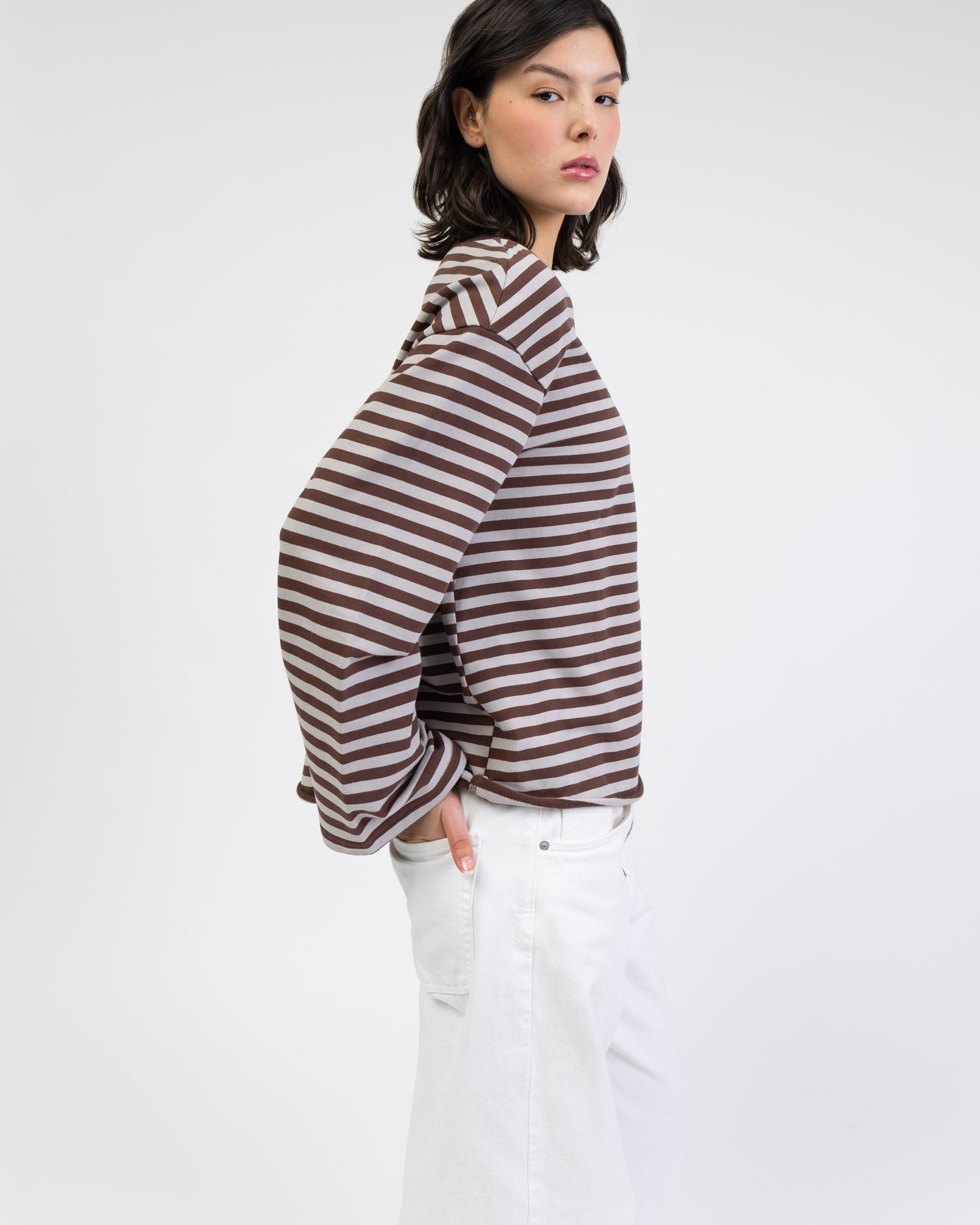 Oversize Longshirt mit Streifen