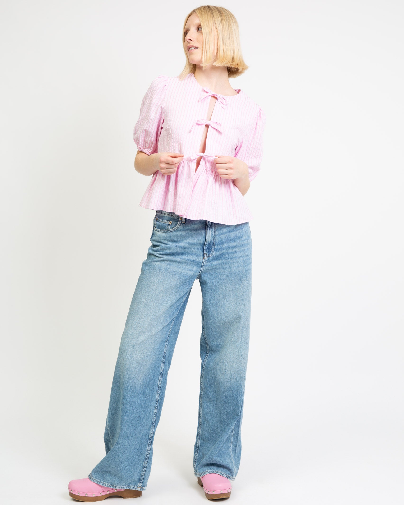 Gestreifte Peplum-Bluse-Broke+Schön