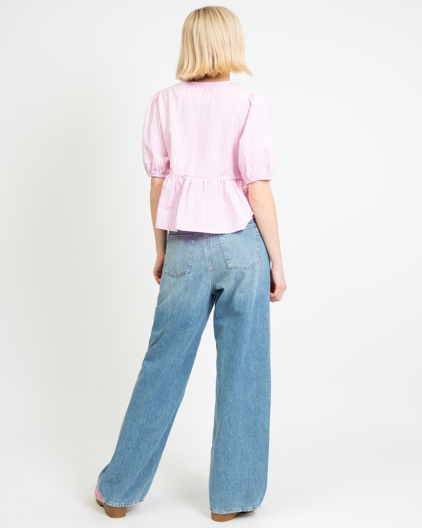 Gestreifte Peplum-Bluse-Broke+Schön