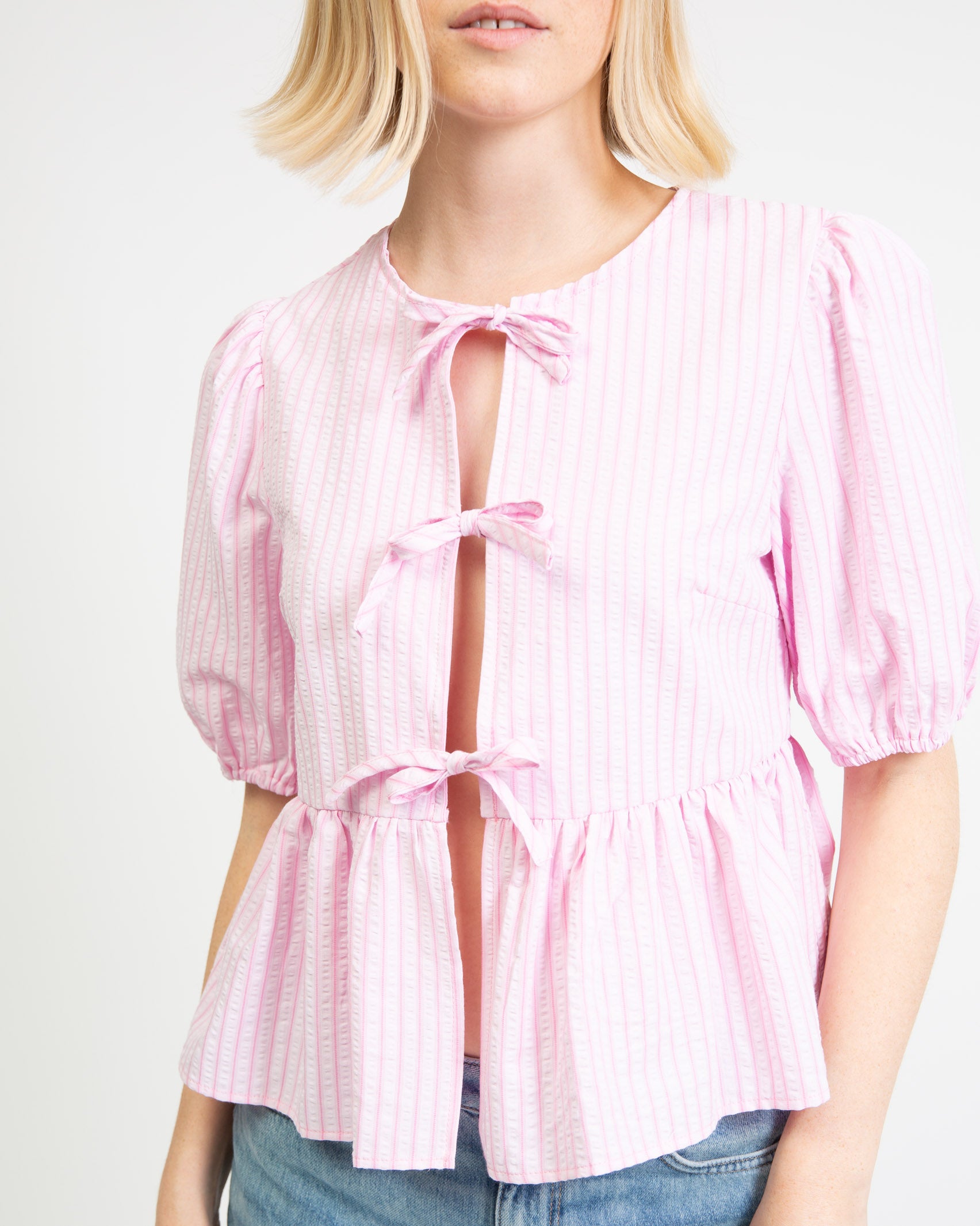 Gestreifte Peplum-Bluse-Broke+Schön